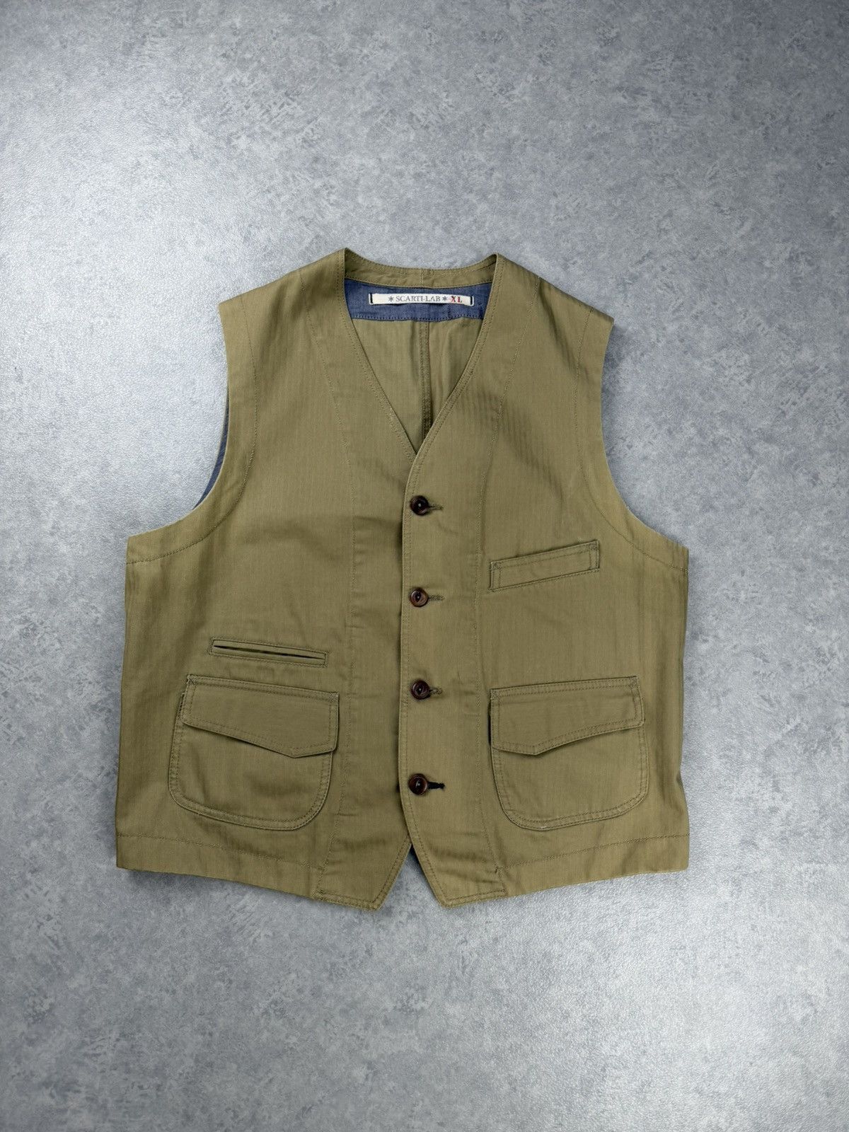 Scarti-Lab Scarti-Lab Beige Workwear Utility Waistcoat Vest Size XL Size US XL / EU 56 / 4 - 1 Thumbnail