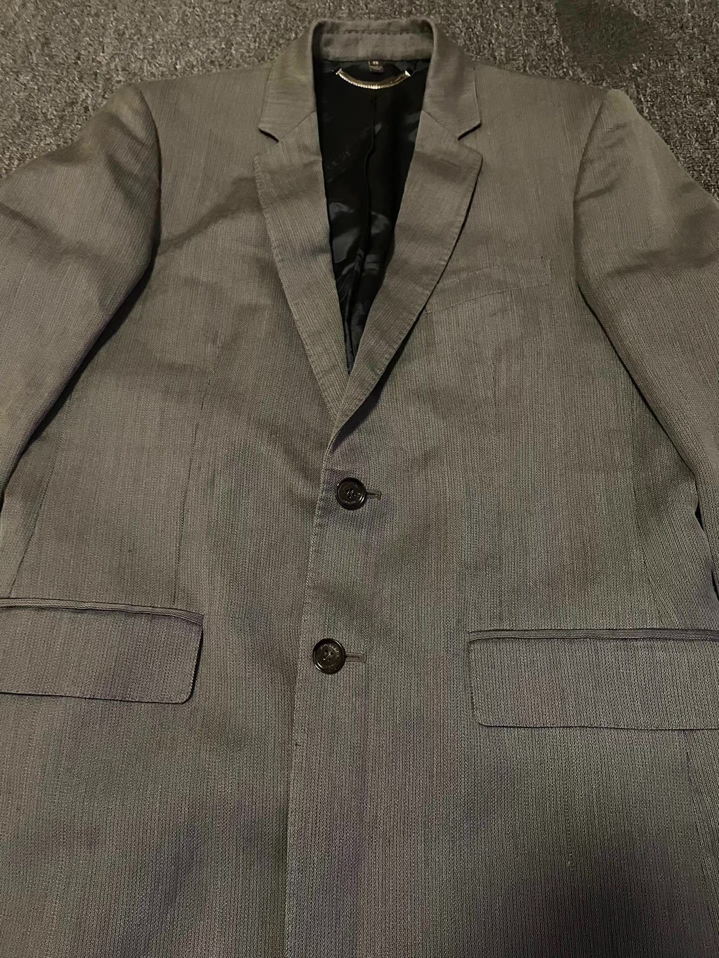 Burberry Burberry Grey Wool & Silk Blazer. Size 48R - 3 Thumbnail