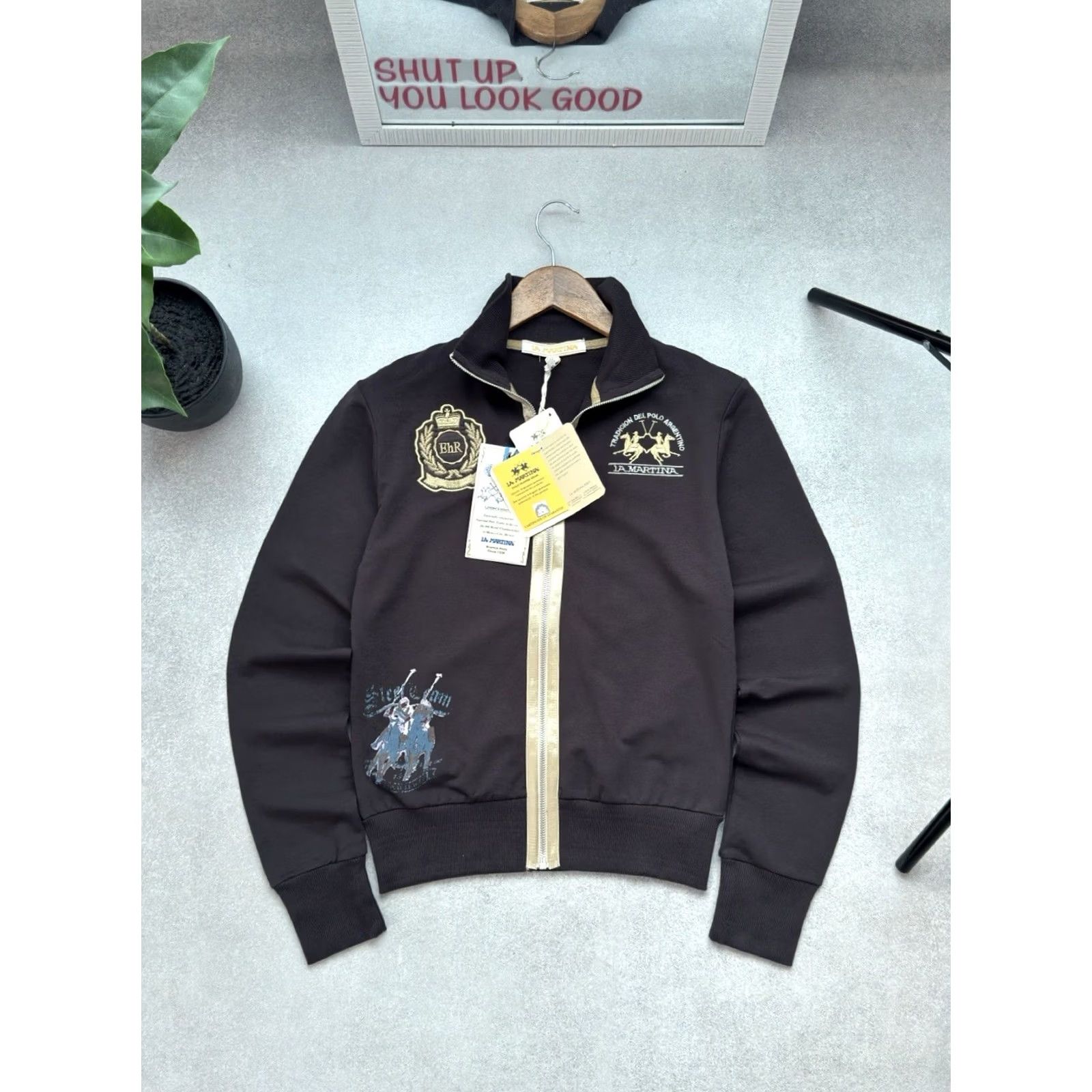 La Martina VINTAGE La Martina Y2K Multi Logo Full Zip Gray Sweatshirt Woman’s L Size L / US 10 / IT 46 - 2 Thumbnail