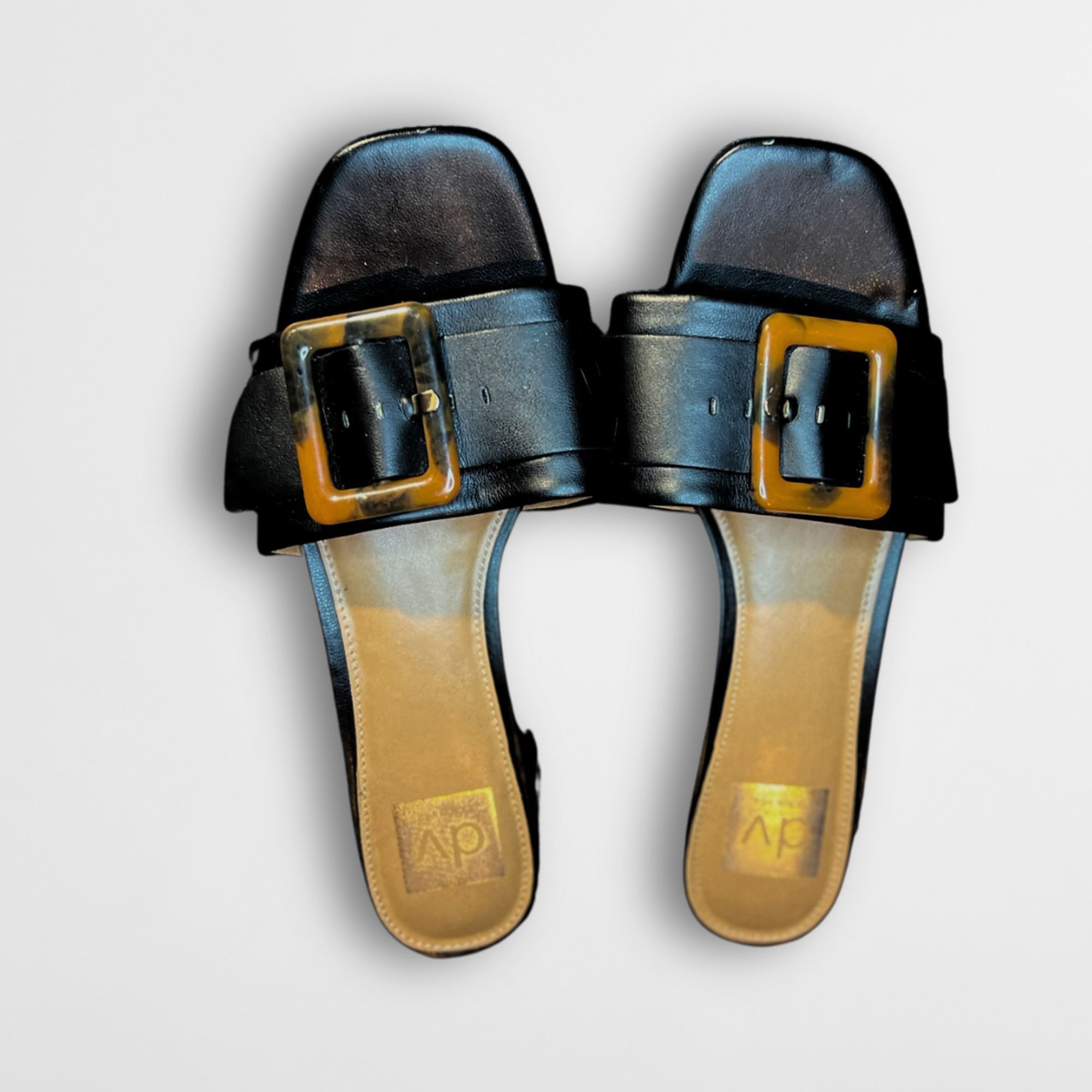 Other DV By Dolce Vita Black & Brown Buckle Slip-On Mules Size 7 Size US 7 / IT 37 - 2 Thumbnail