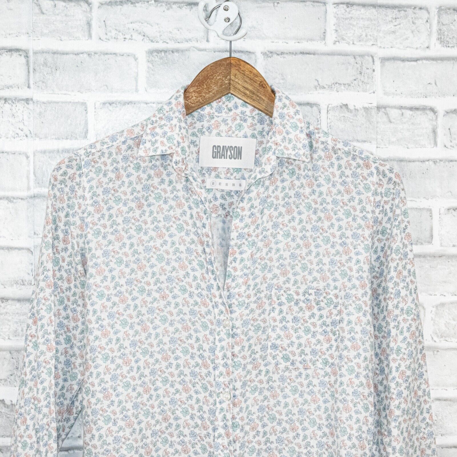 Designer Grayson The HERO Anthropologie Linen Button up shirt Floral Size S / US 4 / IT 40 - 3 Thumbnail