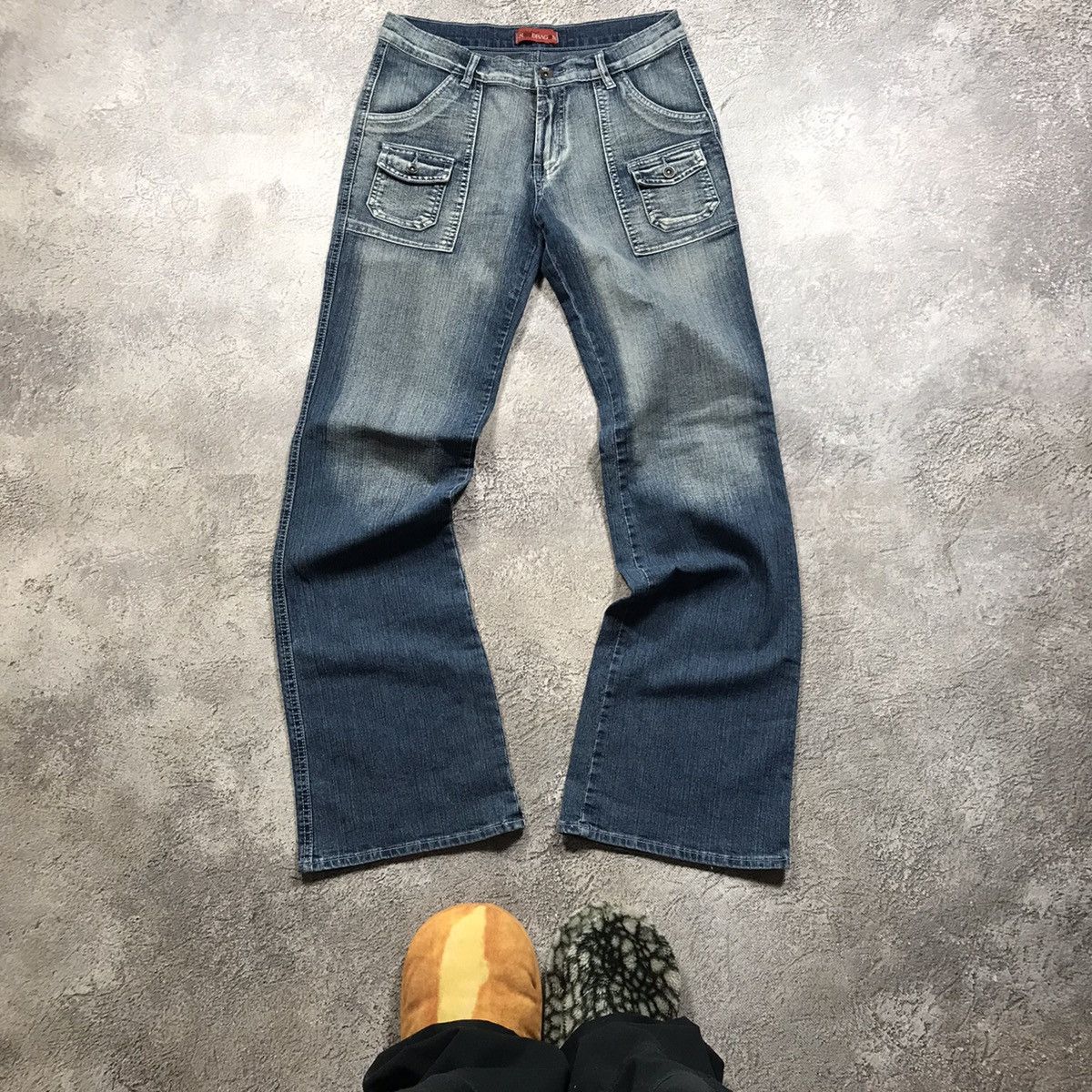 Vintage Y2K Baggy Wide Leg Distressed Jeans Skate Grunge Faded 27 Size 27" / US 4 / IT 40 - 2 Thumbnail