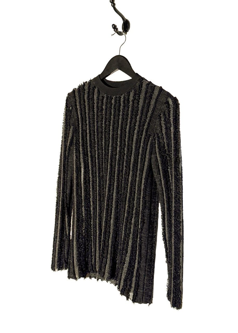 Louis Vuitton Louis Vuitton 2015 Black Wool Fringe Mesh Stripe Sweater Size XS / US 0-2 / IT 36-38 - 2 Thumbnail