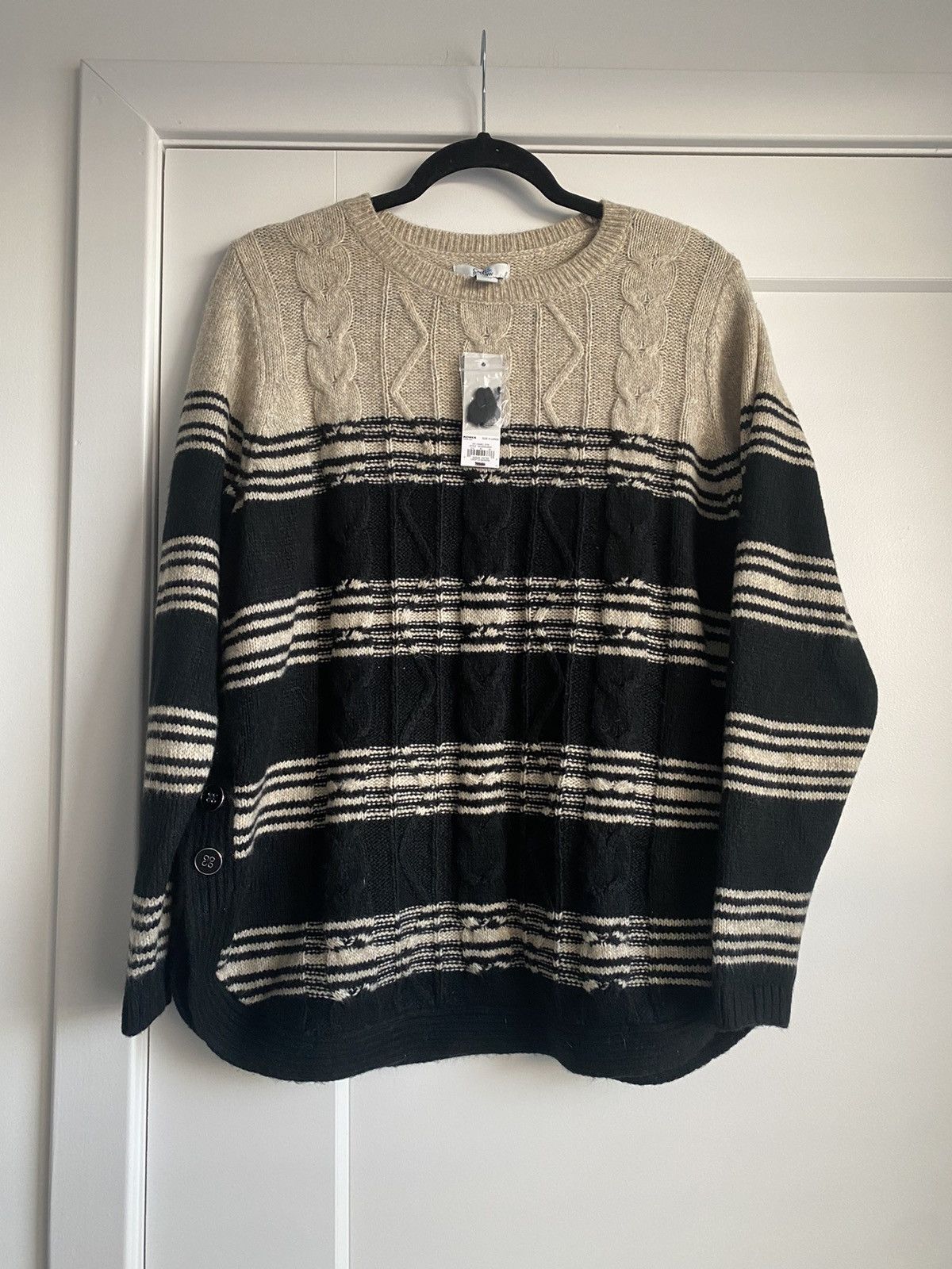 Croft & Barrow Croft & Barrow Women’s Cable Knit Striped Sweater NWT Size XL / US 12-14 / IT 48-50 - 1 Thumbnail