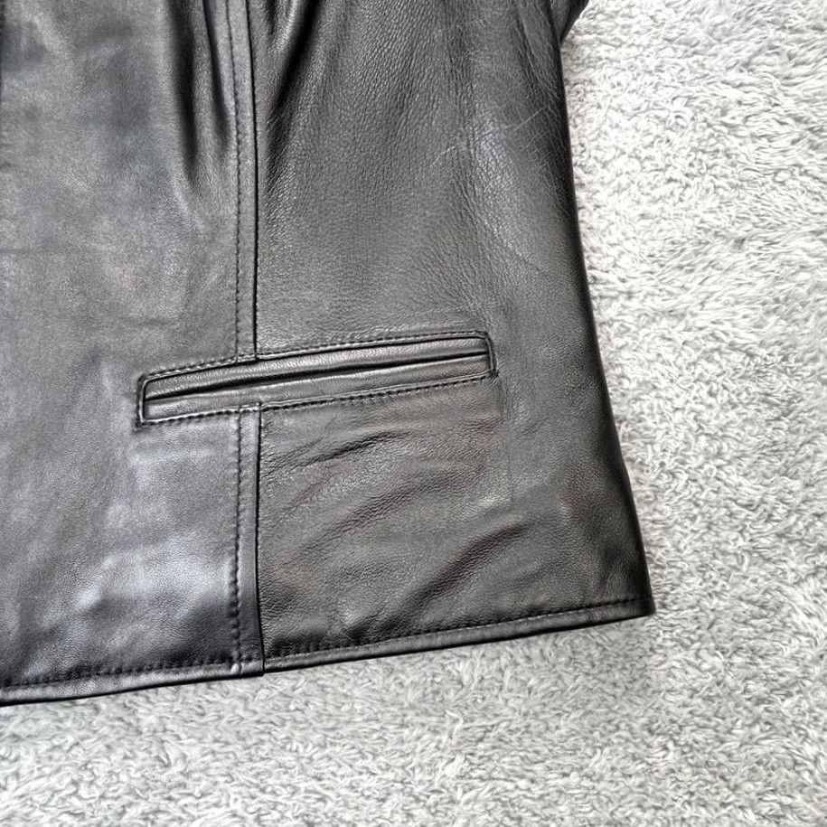 Vintage VINTAGE Hillard & Hanson Vest Womens M Black Leather Zip Biker Motorcycle Size M / US 6-8 / IT 42-44 - 2 Thumbnail