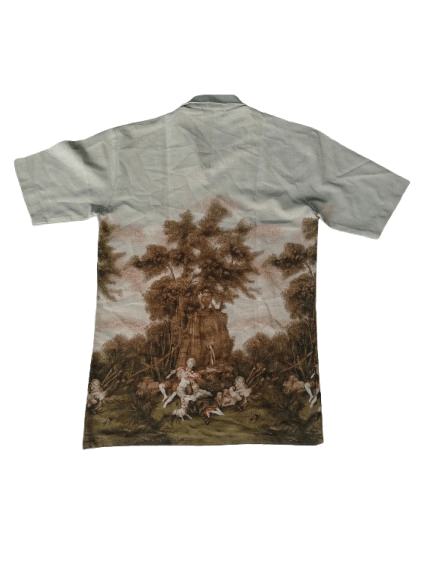 Seditionaries Vintage 80s Print Polo Shirt Louis Aubusson Painting Size US M / EU 48-50 / 2 - 2 Thumbnail