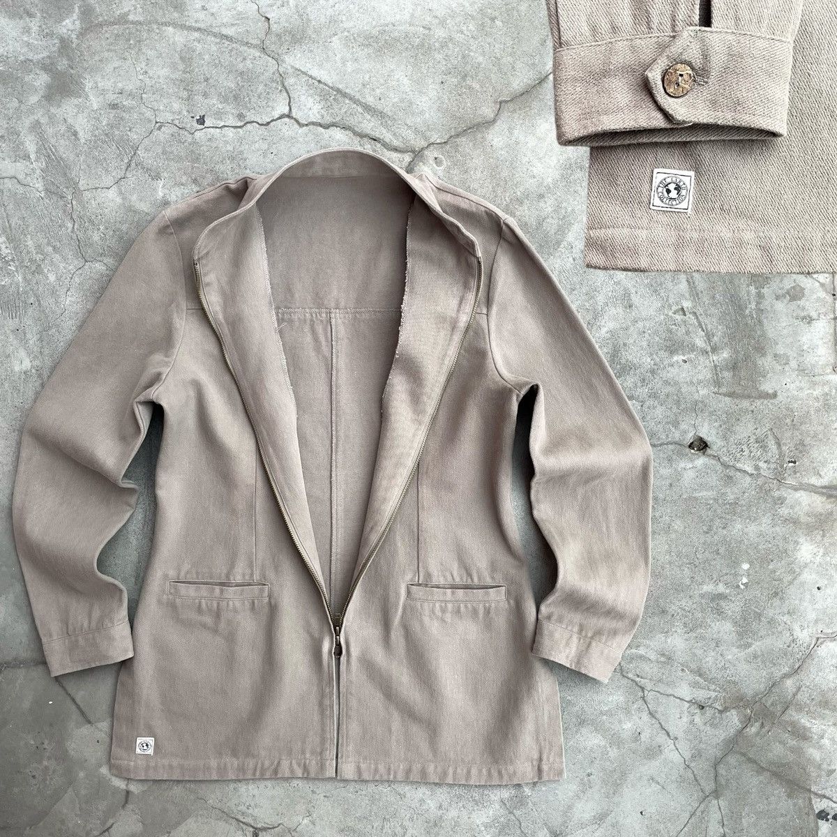 Vintage Vintage Hemp Coat Zip Jacket 00s «The Earth Collection» Size US M / EU 48-50 / 2 - 10 Thumbnail