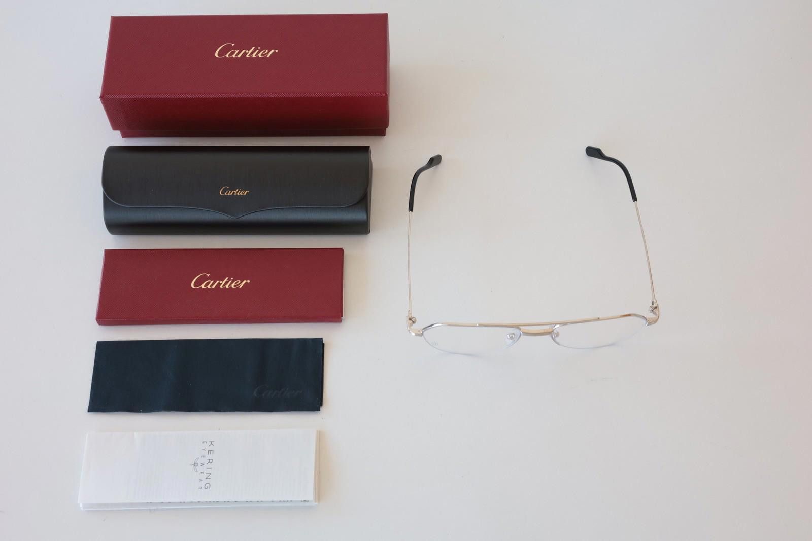 Cartier New Cartier CT0409O 002 silver eyewear eyeglasses titanium Size ONE SIZE - 1 Thumbnail