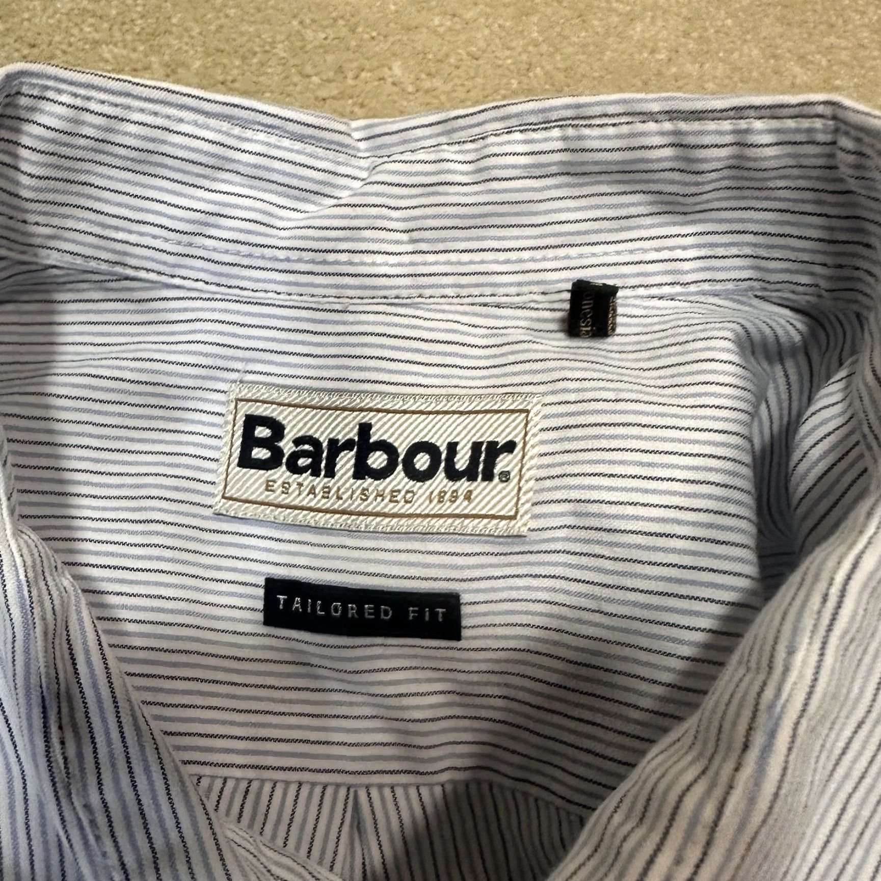 Barbour Barbour Button Up Shirt Mens Medium Blue Striped Tailored Fit Shirt (Barbour) Size US M / EU 48-50 / 2 - 5 Thumbnail