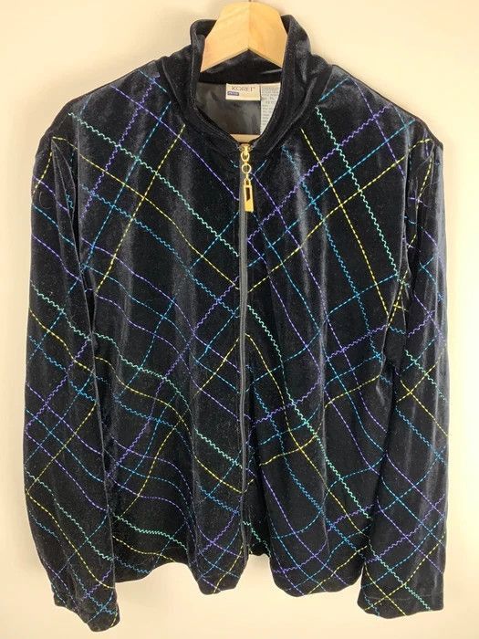 Vintage Vintage Neon Wavelength Zip Cardigan Size US L / EU 52-54 / 3 - 1 Thumbnail
