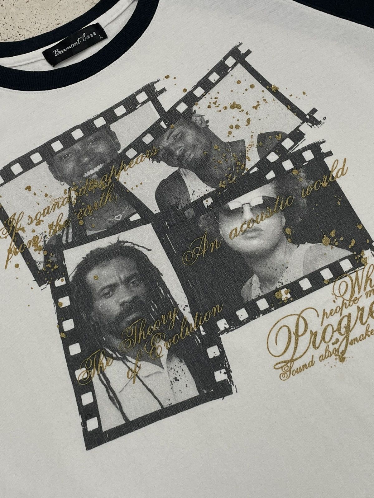 Band Tees Beaumont Carr Gangster Rap Side Hiphop Photo Tee Wording Y2K Size US L / EU 52-54 / 3 - 10 Thumbnail