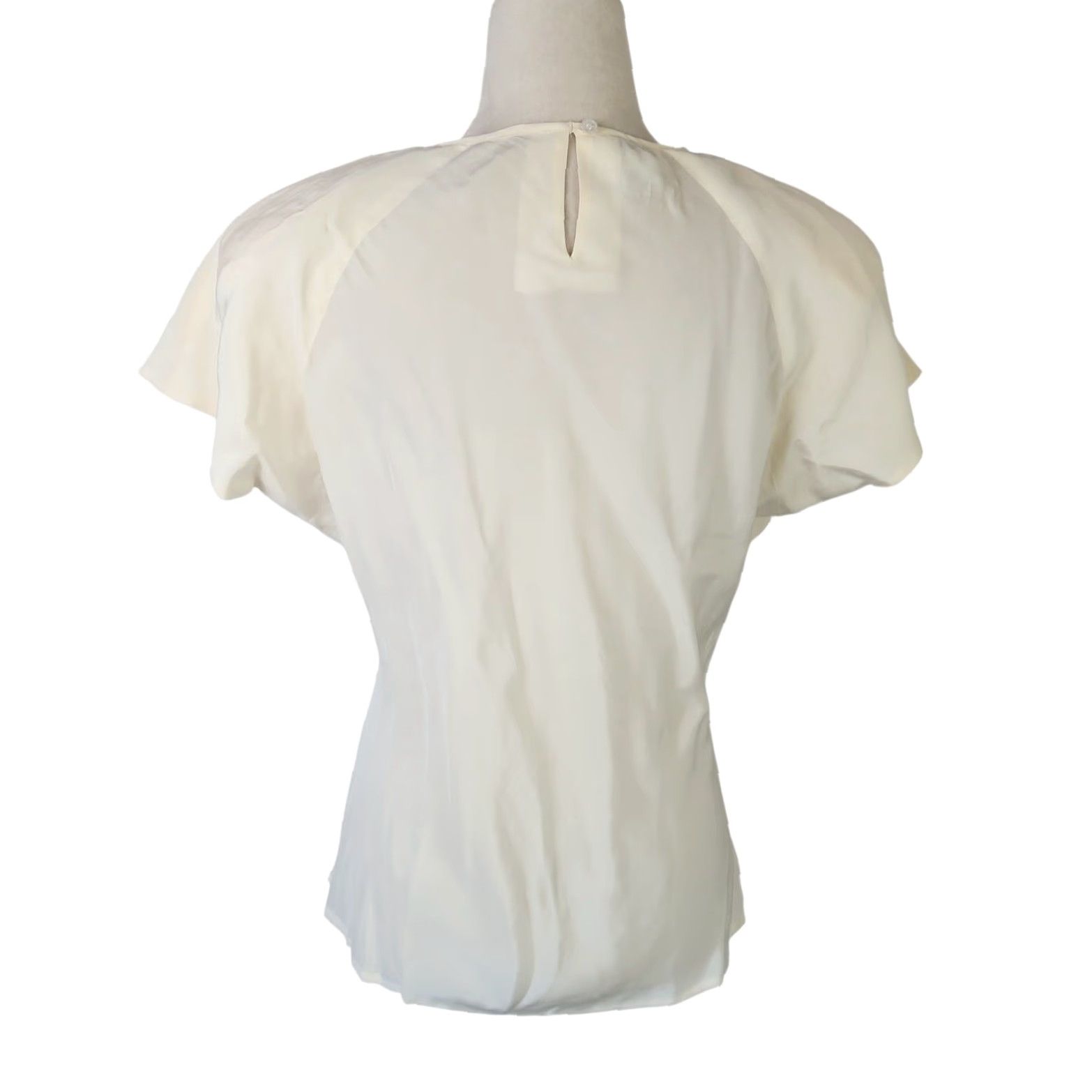 Vintage VINTAGE Clio Blouse Silk Short Sleeve Cream 100% Silk Top L Womens 80s 90s Spring Summer Secret Size L / US 10 / IT 46 - 4 Thumbnail