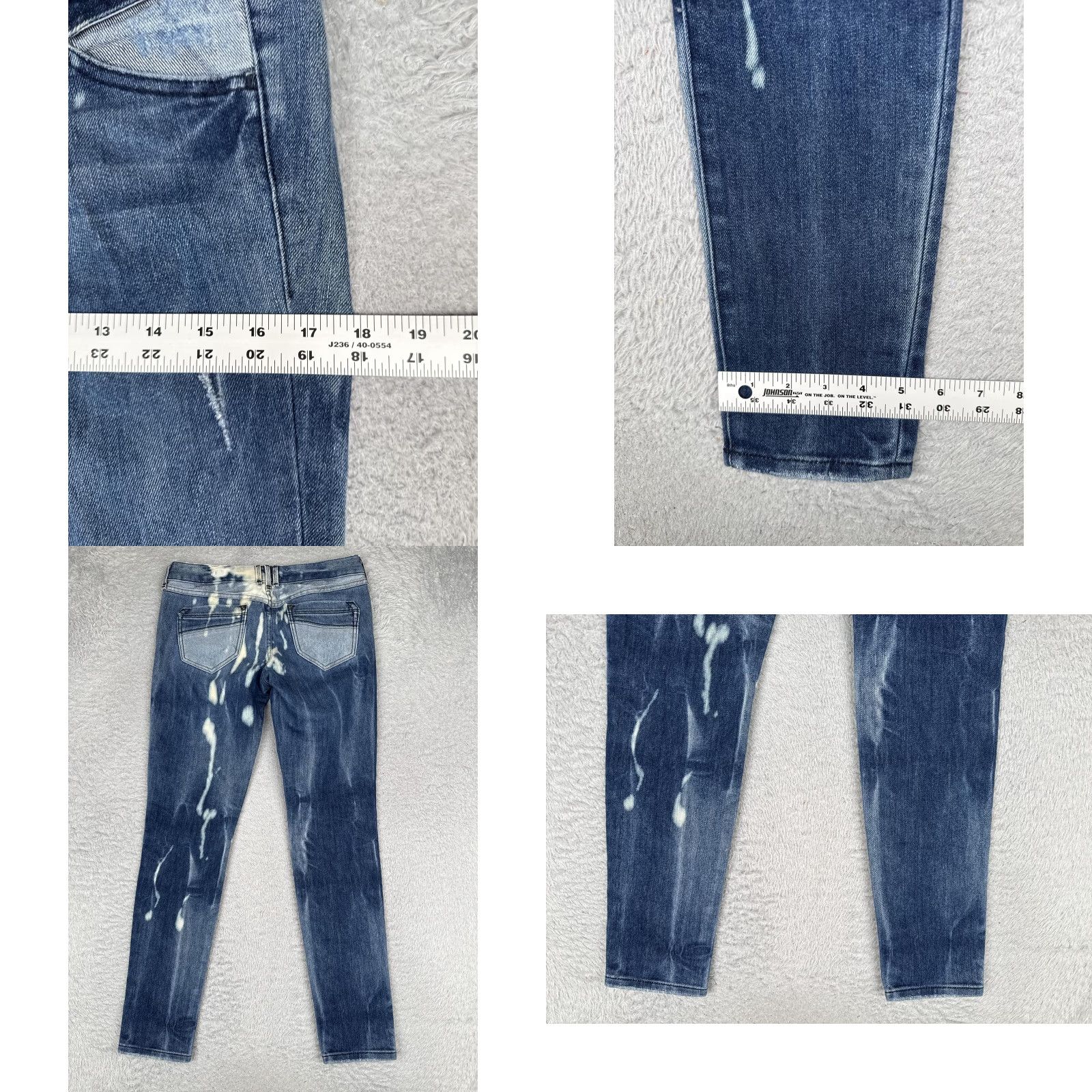 Bebe Bebe Jeans Womens Skinny 27 Blue Med Wash Low Rise Distressed Slim 29x30 Denim Size 27" / US 4 / IT 40 - 9 Thumbnail