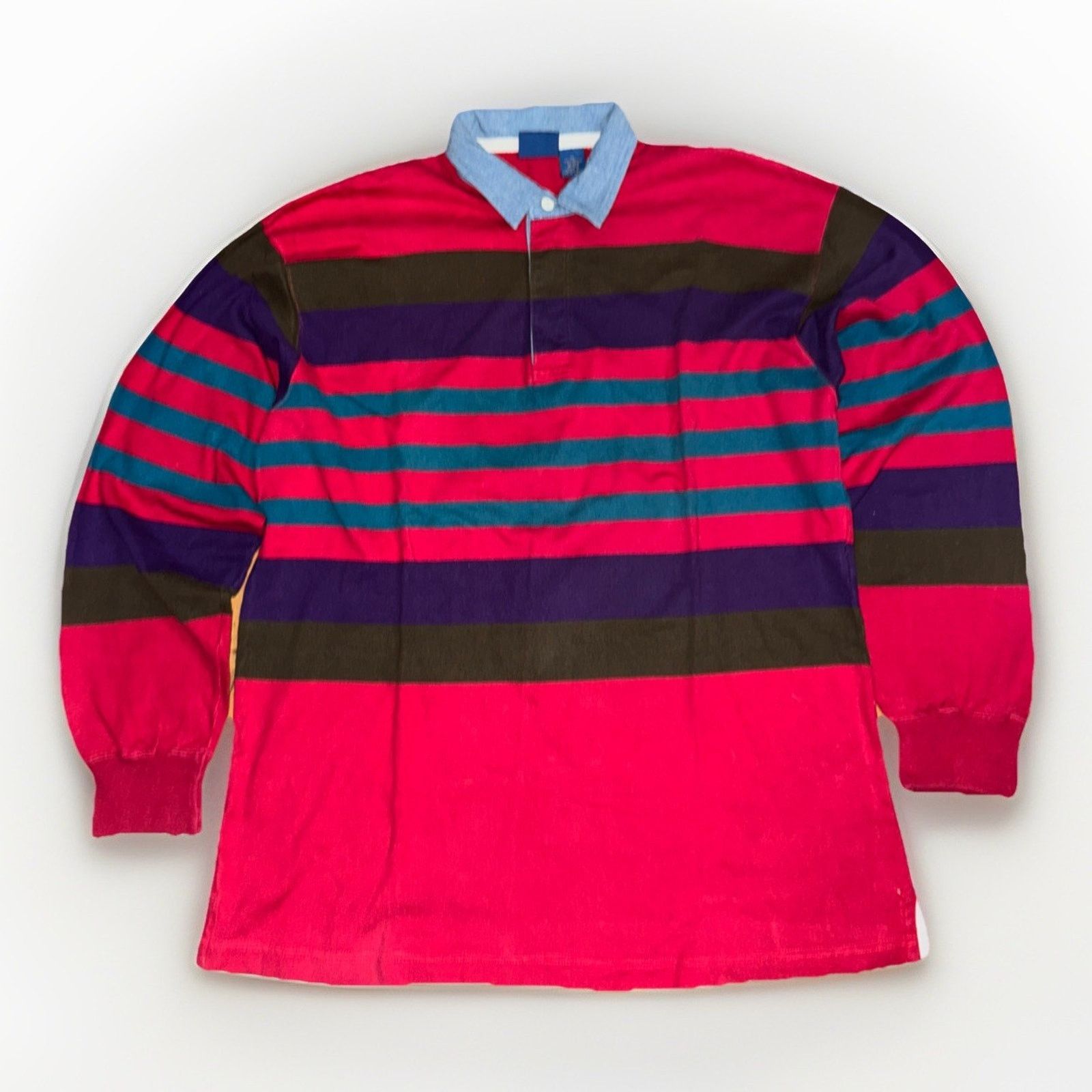 Vintage Cambridge Classic Rugby Shirt XL Red Stripe 90s Long Sleeve Size US XL / EU 56 / 4 - 1 Thumbnail