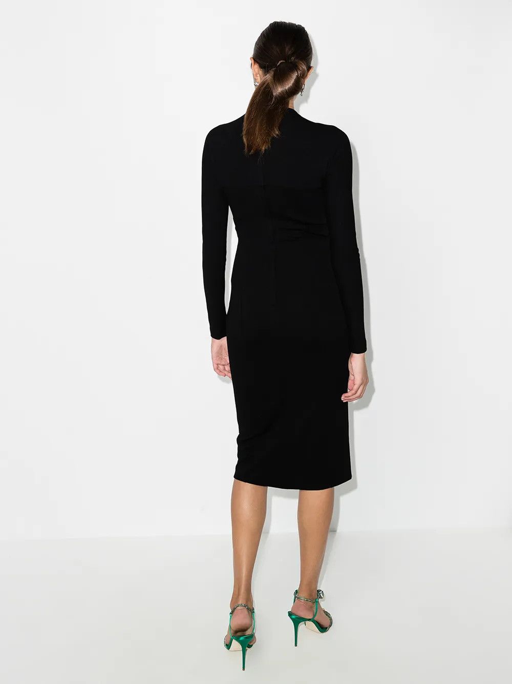 Dolce & Gabbana o1y0825 Midi Dress in Black Size S / US 4 / IT 40 - 3 Thumbnail