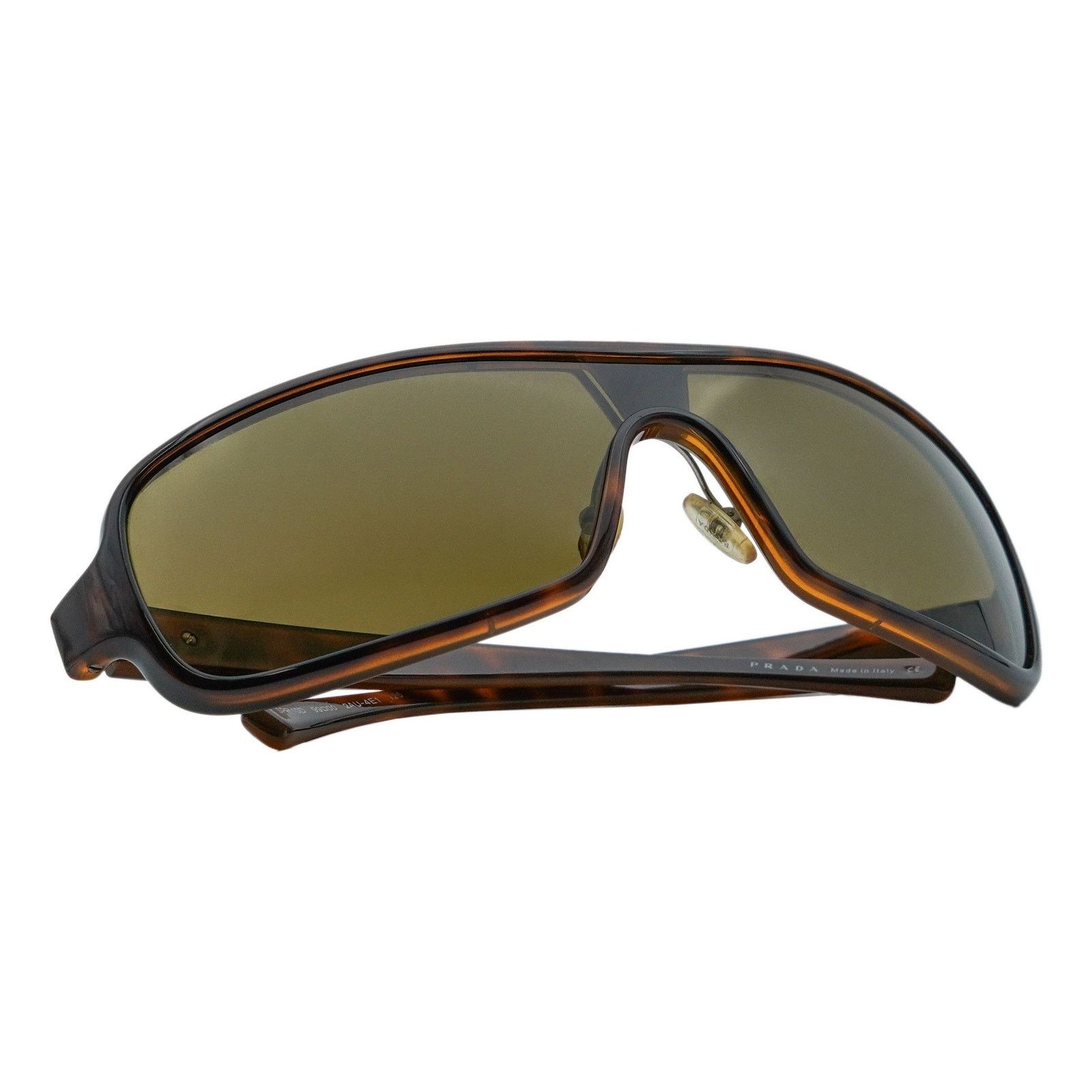 Prada Vintage Prada SPR 10D Tortoiseshell Shield Logo Sunglasses Size ONE SIZE - 9 Thumbnail