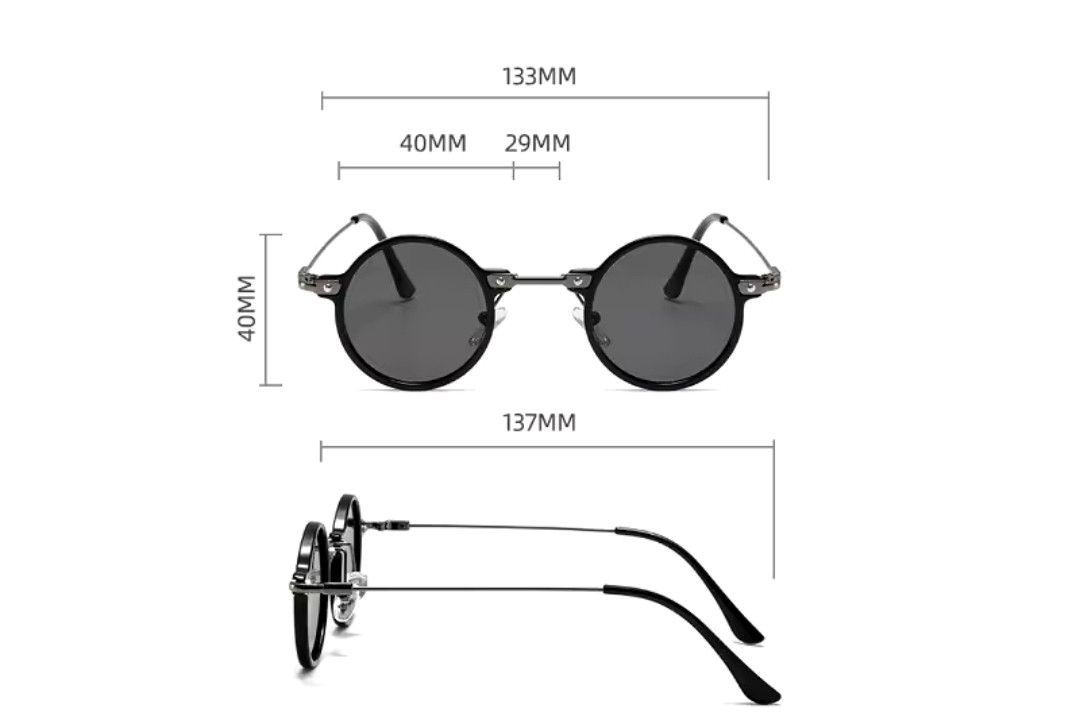 Electric Visual × Japanese Brand Punk Round Frame Act Glasses Shade Size ONE SIZE - 3 Thumbnail