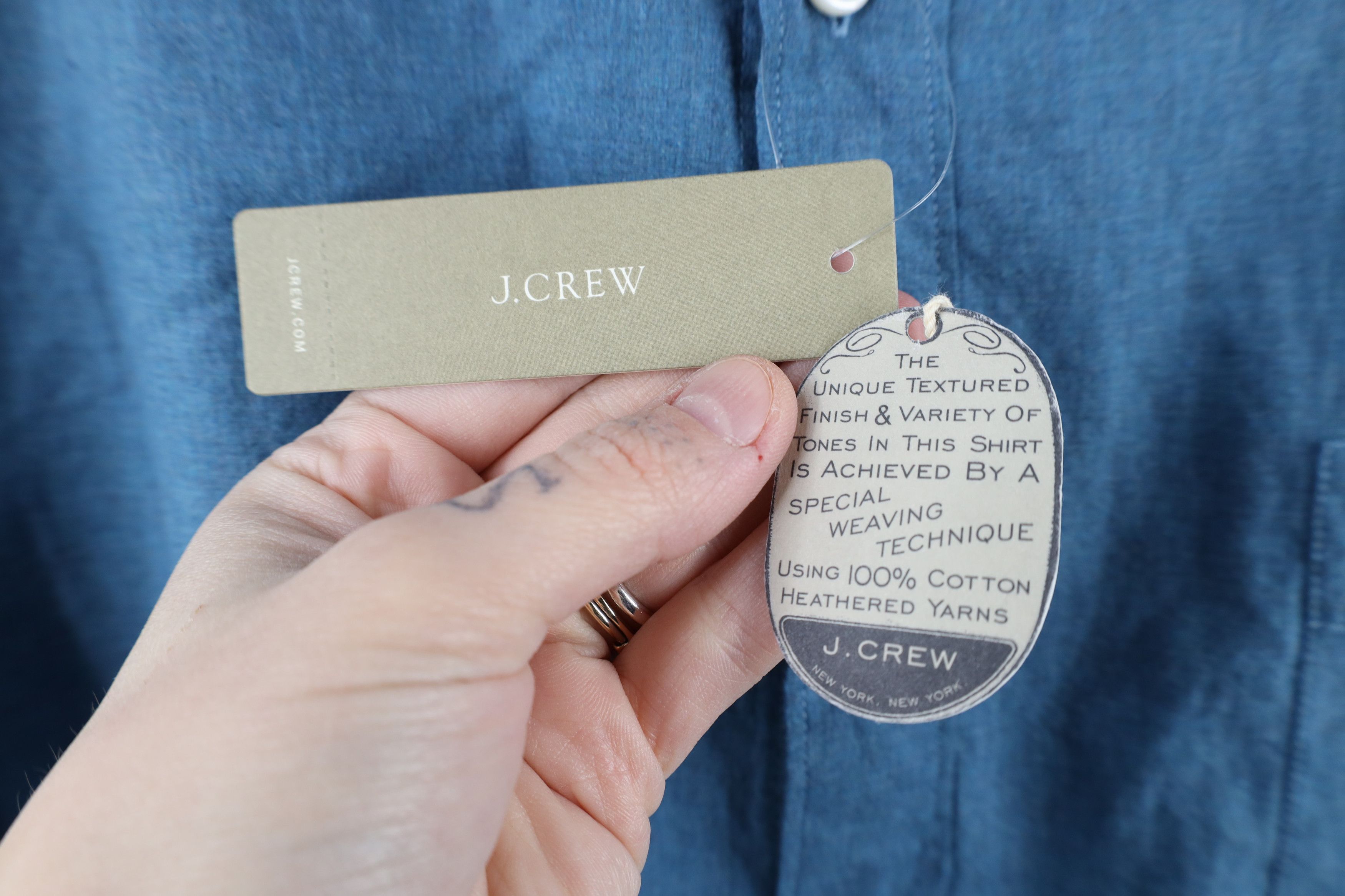 J.Crew × Vintage New J Crew Cotton Heathered Chambray Button Down Shirt Blue Size US XL / EU 56 / 4 - 5 Thumbnail