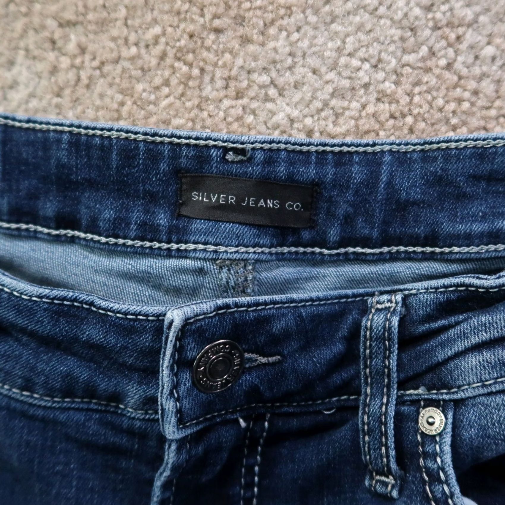 Silver Jeans Co. Silver Jeans Suki Bootcut Jeans Women 33x31 Blue Denim Stretch Regular 5-Pocket Style Vintage: No Size 24" / US 00 / IT 34 - 3 Thumbnail