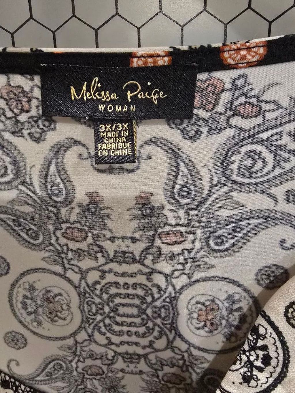 Other Women's Melissa Paige Tunic 3X White Black Paisley Polka Dot Size 3XL / US 20-22 - 6 Thumbnail