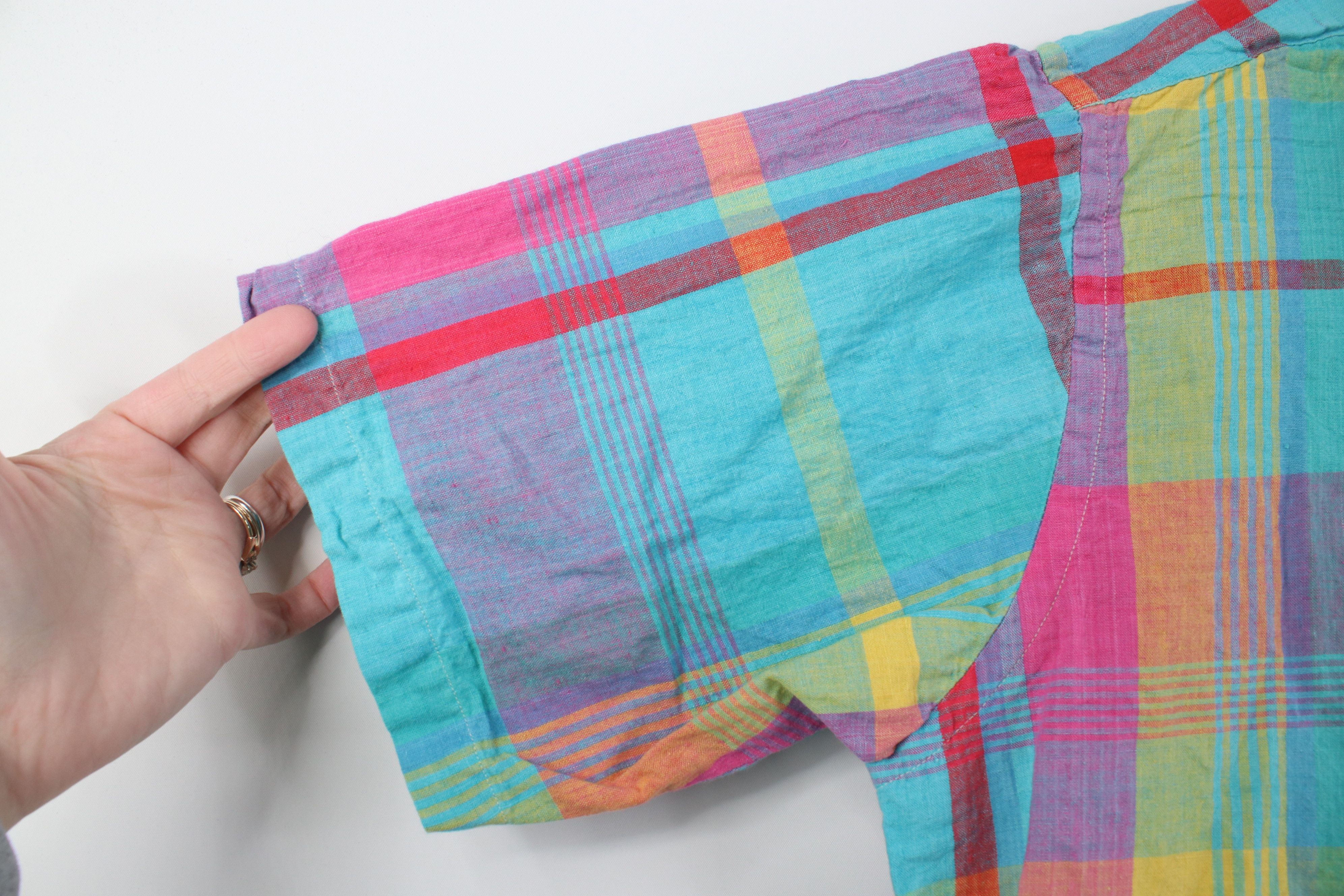 Vintage Vintage 90s Streetwear Madras Plaid Button Down Shirt Size US M / EU 48-50 / 2 - 6 Thumbnail