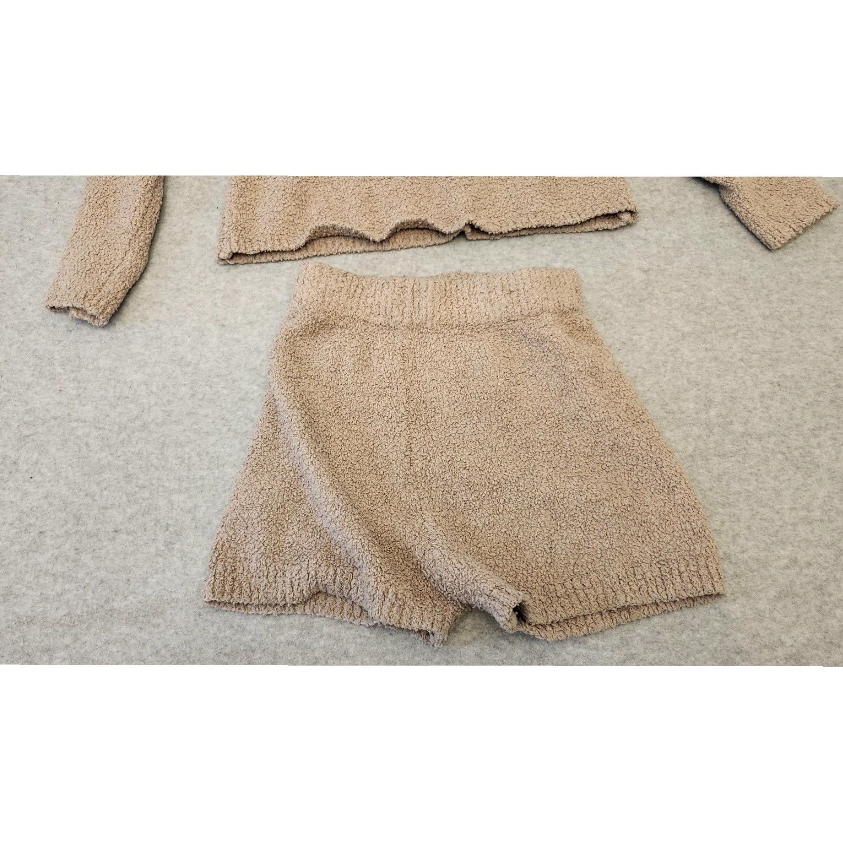 Vintage Sincerely Jules Set Womens XS Tan Textured Lounge 2 Piece Sweater Short Set Beige Night 90s? Size XS / US 0-2 / IT 36-38 - 2 Thumbnail