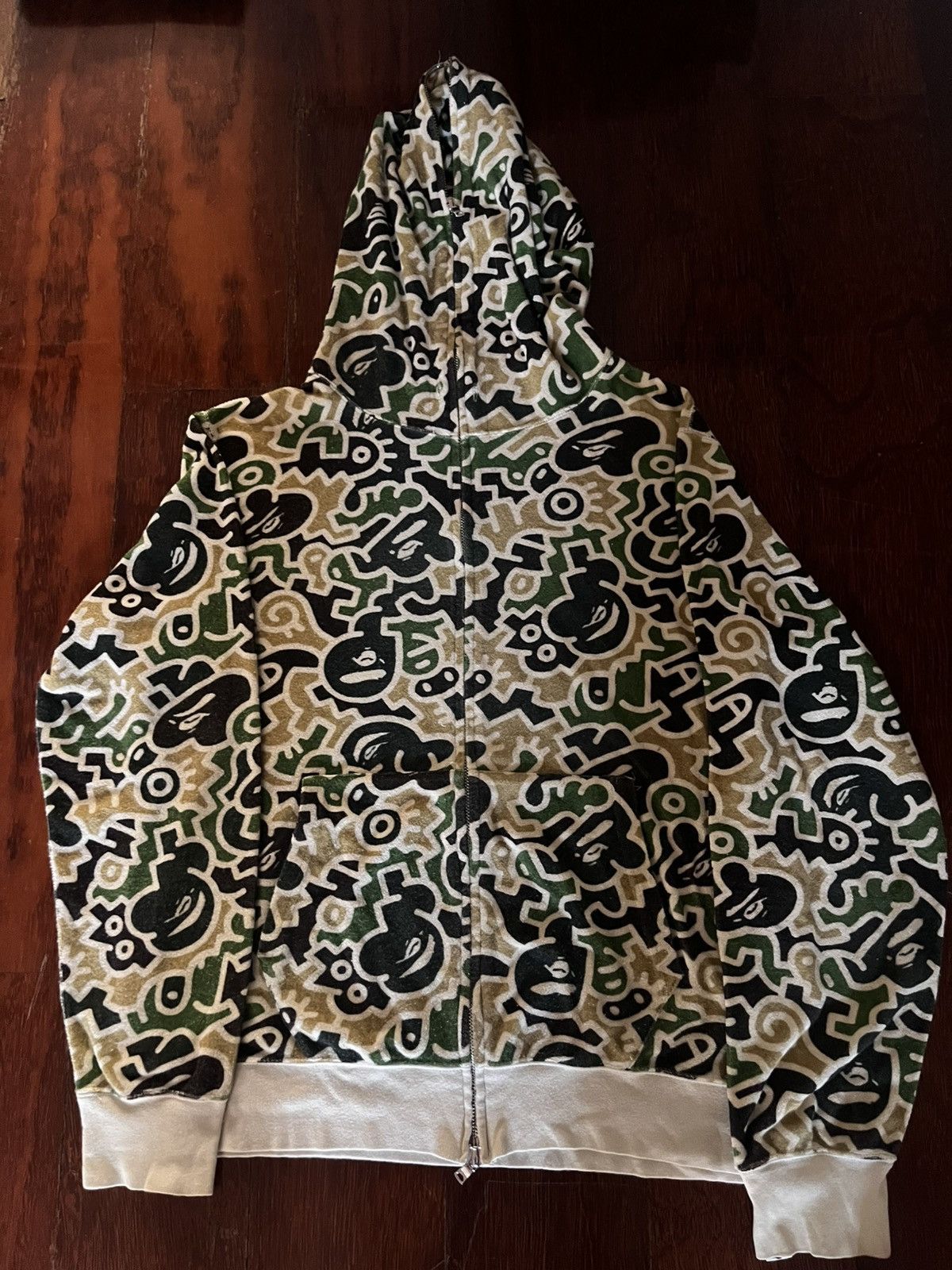Bape Bape Keith Haring Camo zip Hoodie Rare Size US L / EU 52-54 / 3 - 1 Thumbnail