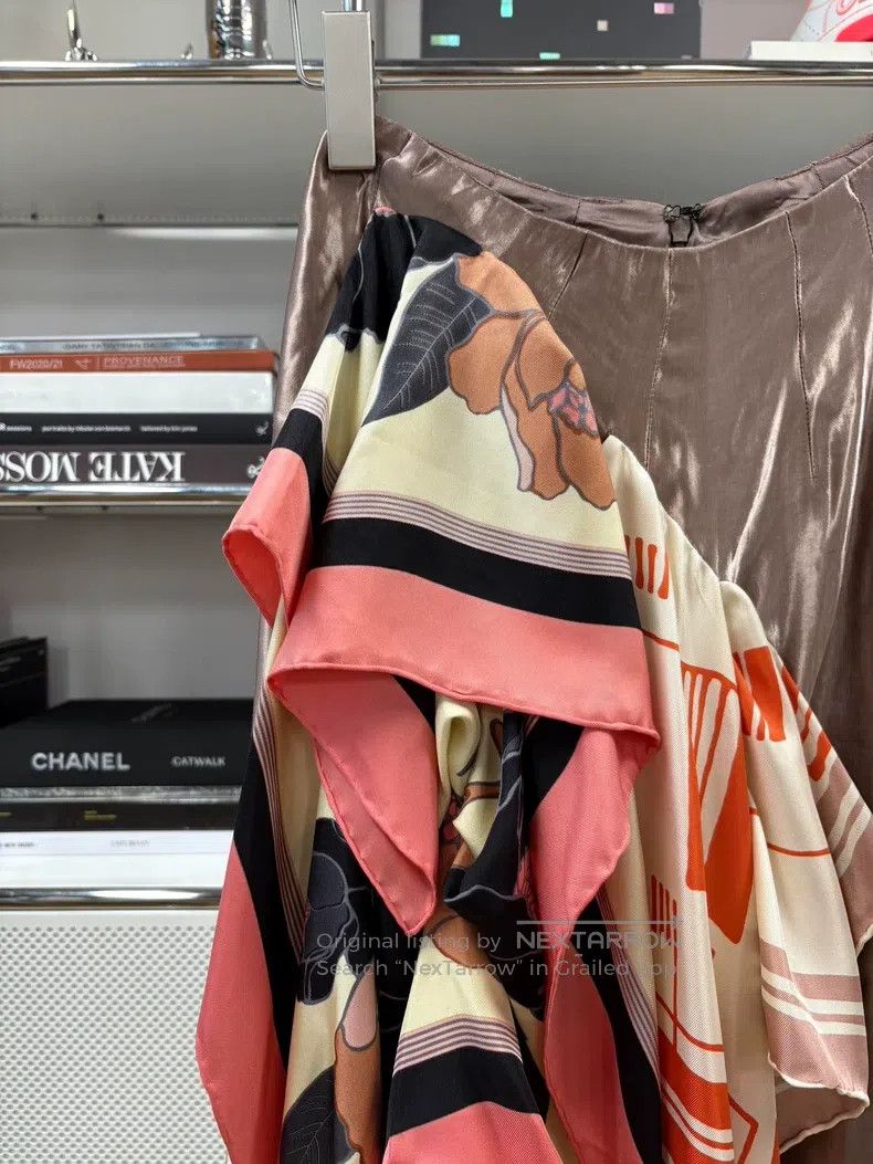 Dries Van Noten Dries Van Noten Lotus Pink Double-Layer Scarf Patchwork Mi Size 25" / US 0 / IT 36 - 2 Thumbnail