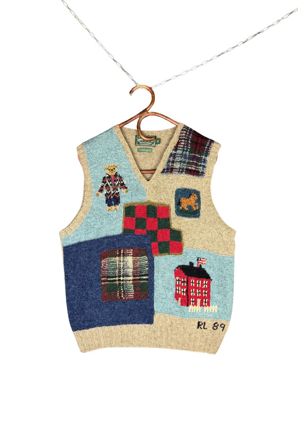 Polo Ralph Lauren FW89 Original late 80s Polo Country hand-knit vest Size US L / EU 52-54 / 3 - 1 Thumbnail
