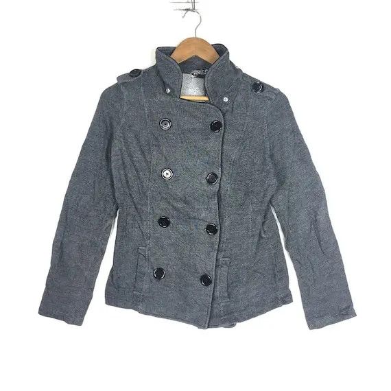 Guess Vtg GUESS USA Gray Peacoat Jacket Double Breasted Coat Size M / US 6-8 / IT 42-44 - 1 Thumbnail