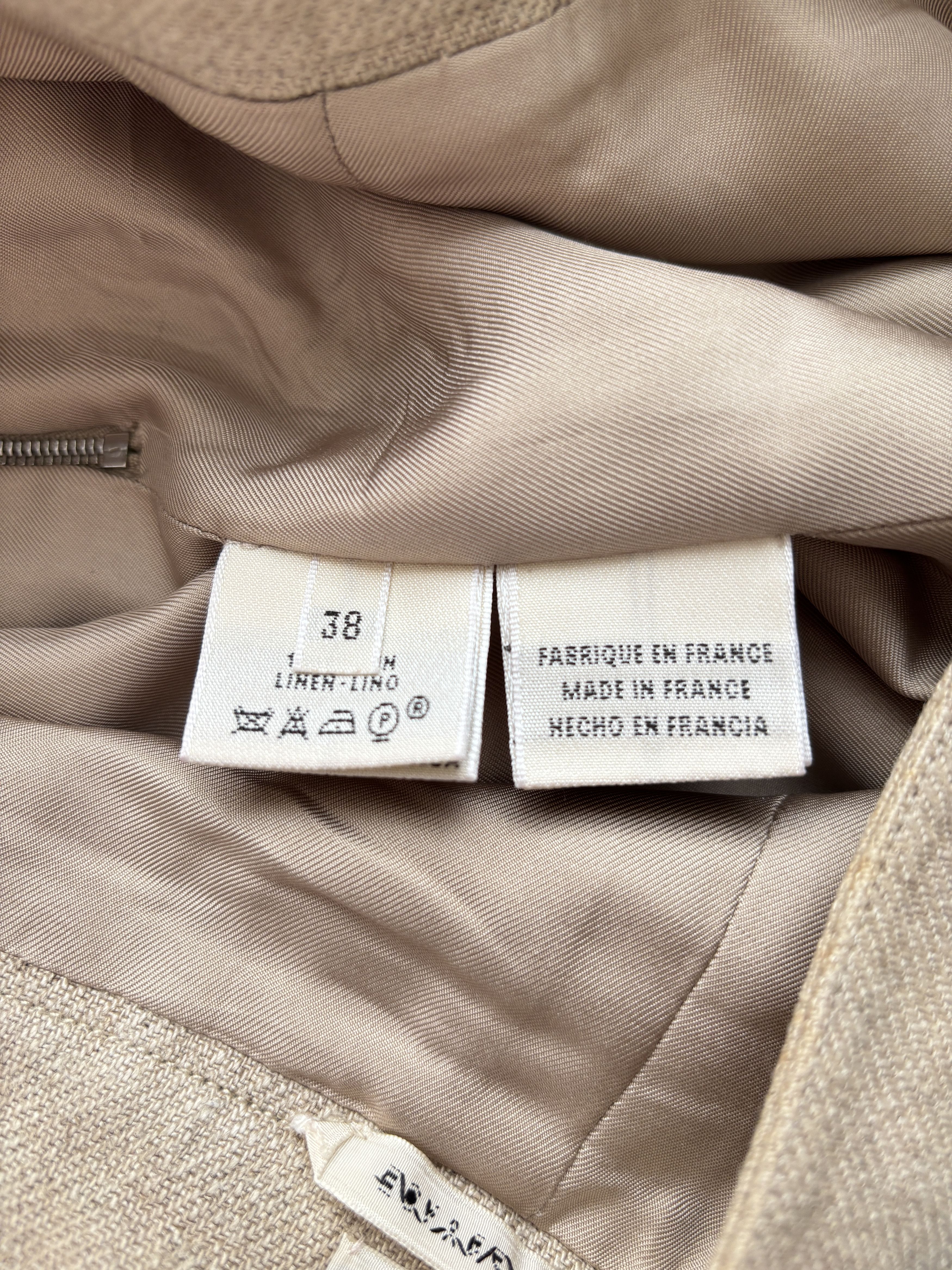 Hermes ⚡️QUICK SALE⚡️Hermes by Margiela Beige Linen Skirt Size 28" / US 6 / IT 42 - 4 Thumbnail
