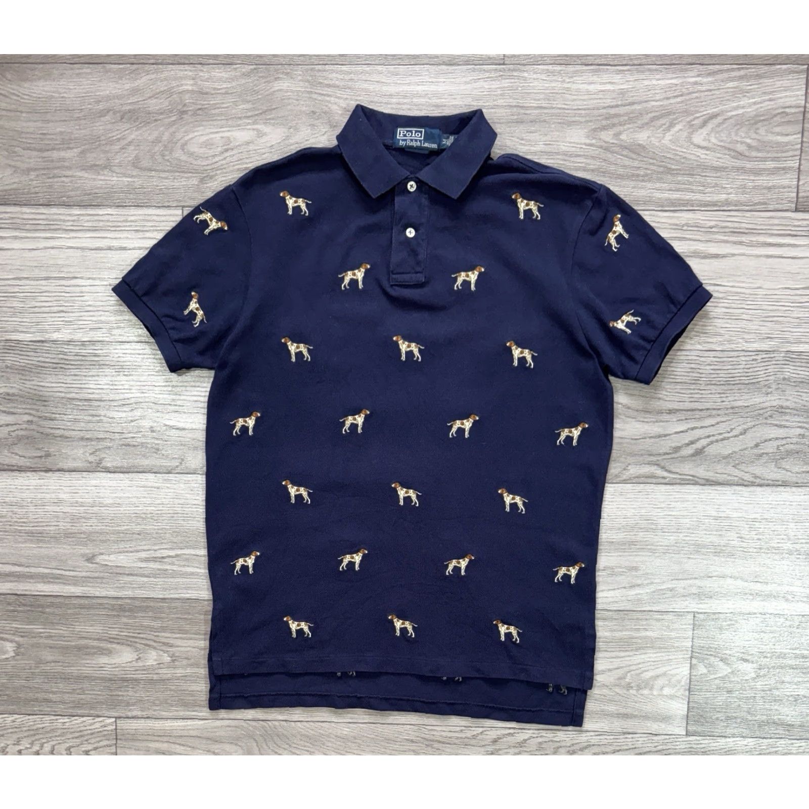 Polo Ralph Lauren VINTAGE Polo Ralph Lauren Custom Fit Embroidered Dog Navy Blue Polo Men's M Size US M / EU 48-50 / 2 - 2 Thumbnail