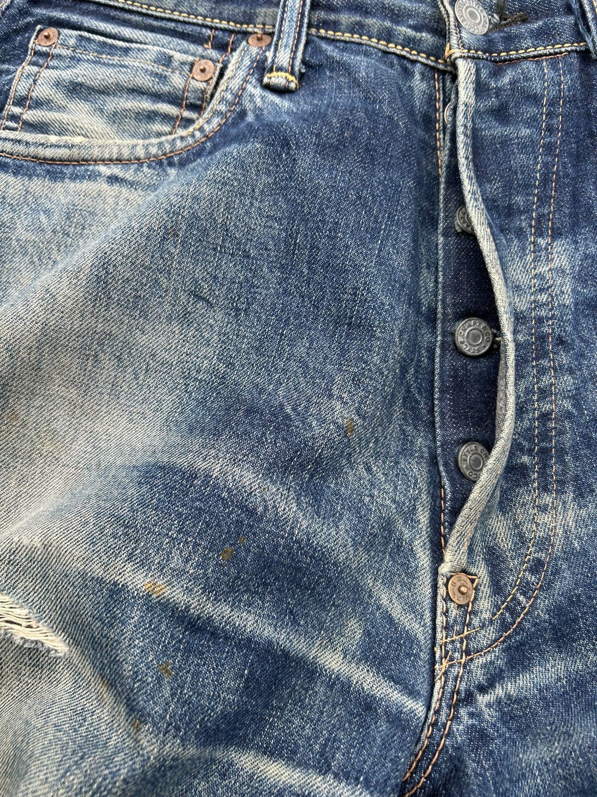 Kapital Thrashed Vintage Evisu Selvedge Japanese Brand Denim Jeans 🎌 Size US 30 / EU 46 - 10 Thumbnail