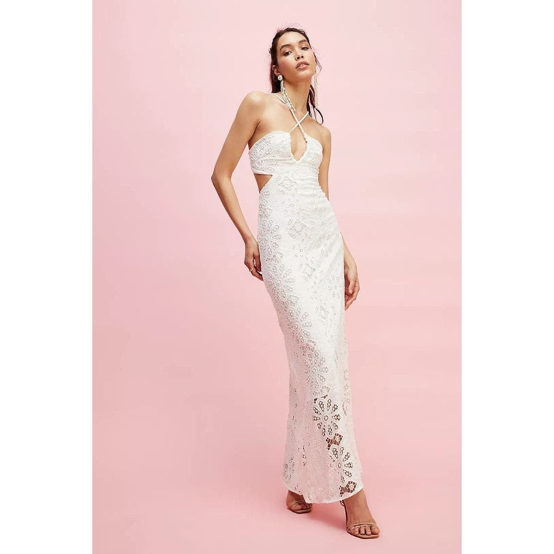 image of New Free People Especia Memoria Dress $350 Small Off-White, Women's