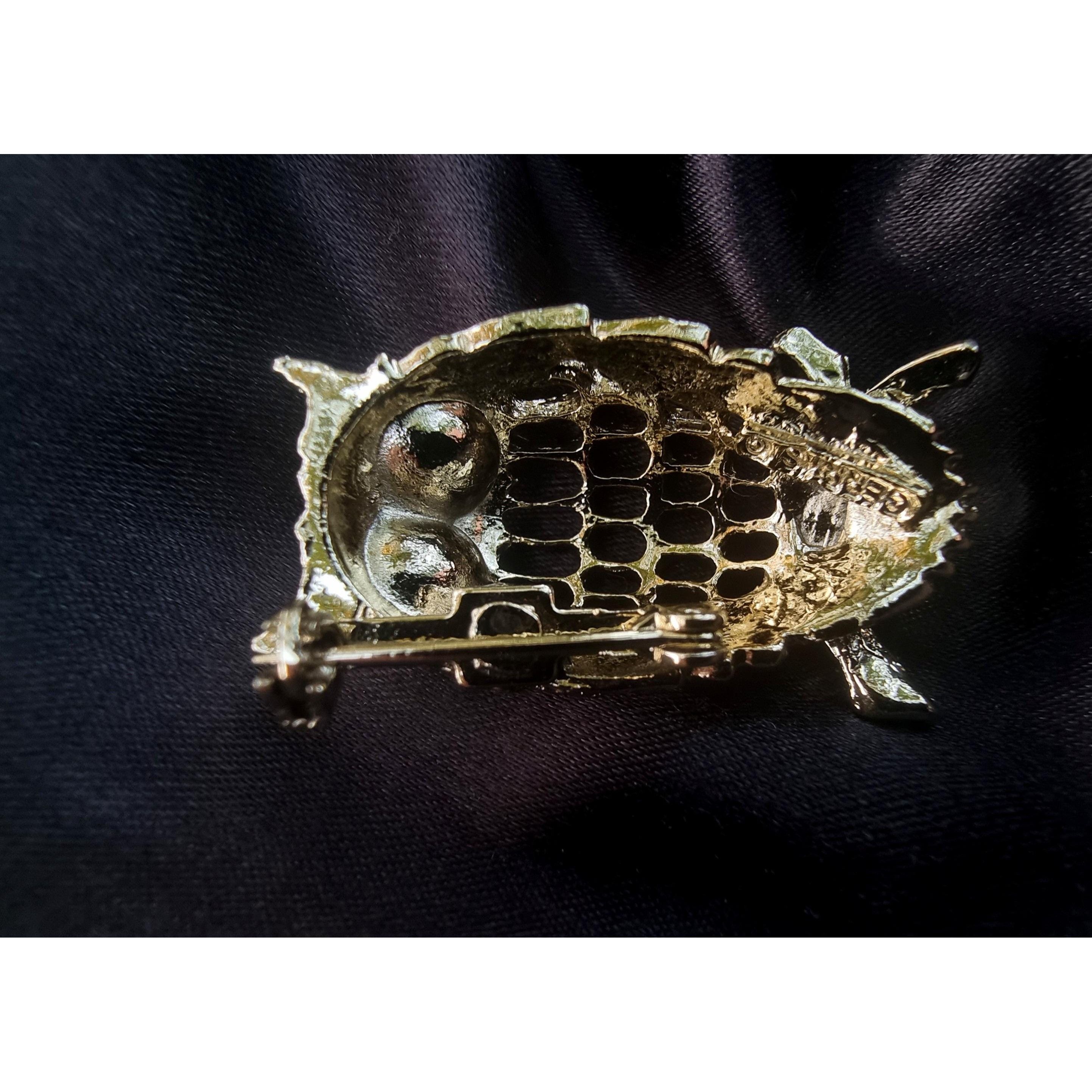 Vintage Vintage GERRYS Signed Owl Red Eyes Gold Tone Brooch Pin Size ONE SIZE - 6 Thumbnail