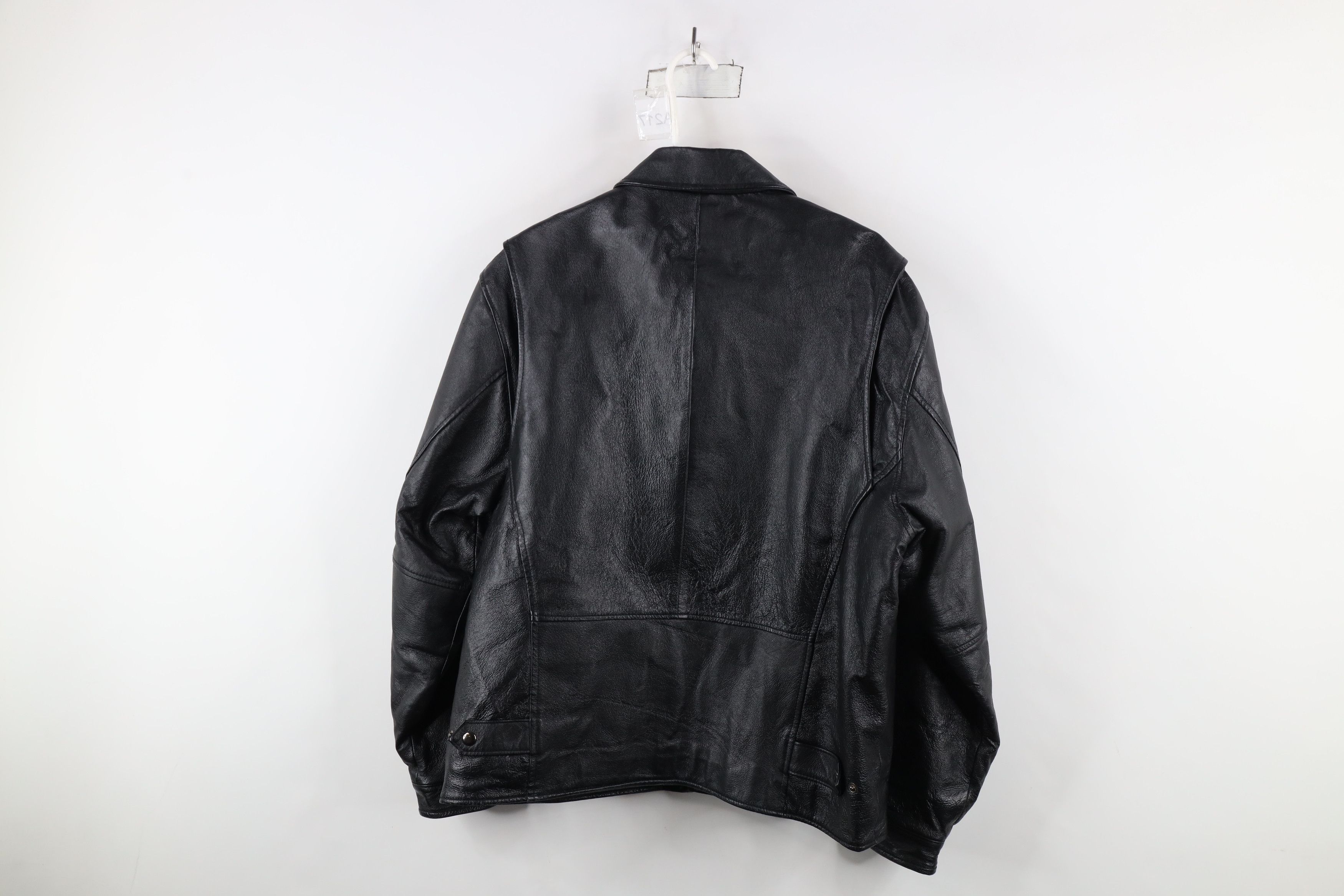 Vintage Vintage 90s Streetwear Leather Buckle Back Full Zip Jacket Size US L / EU 52-54 / 3 - 7 Thumbnail