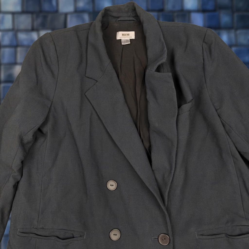 Vintage Maeve Blazer Black Womens 12 Stretch Four Button Lined Jacket Office Workwear Size XL / US 12-14 / IT 48-50 - 1 Thumbnail