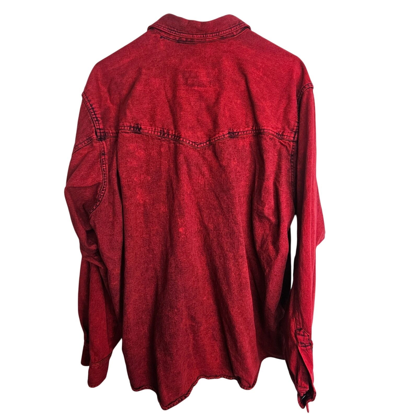 Calvin Klein Vintage Calvin Klein Mens Red Stone Wash Denim Shirt Size L Size US L / EU 52-54 / 3 - 9 Thumbnail