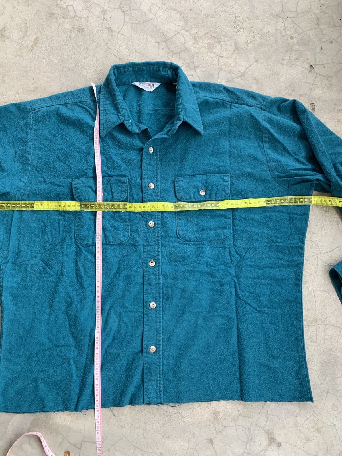 Vintage Cropped button up shirt double pocket fivebrother boxy Size US L / EU 52-54 / 3 - 8 Thumbnail