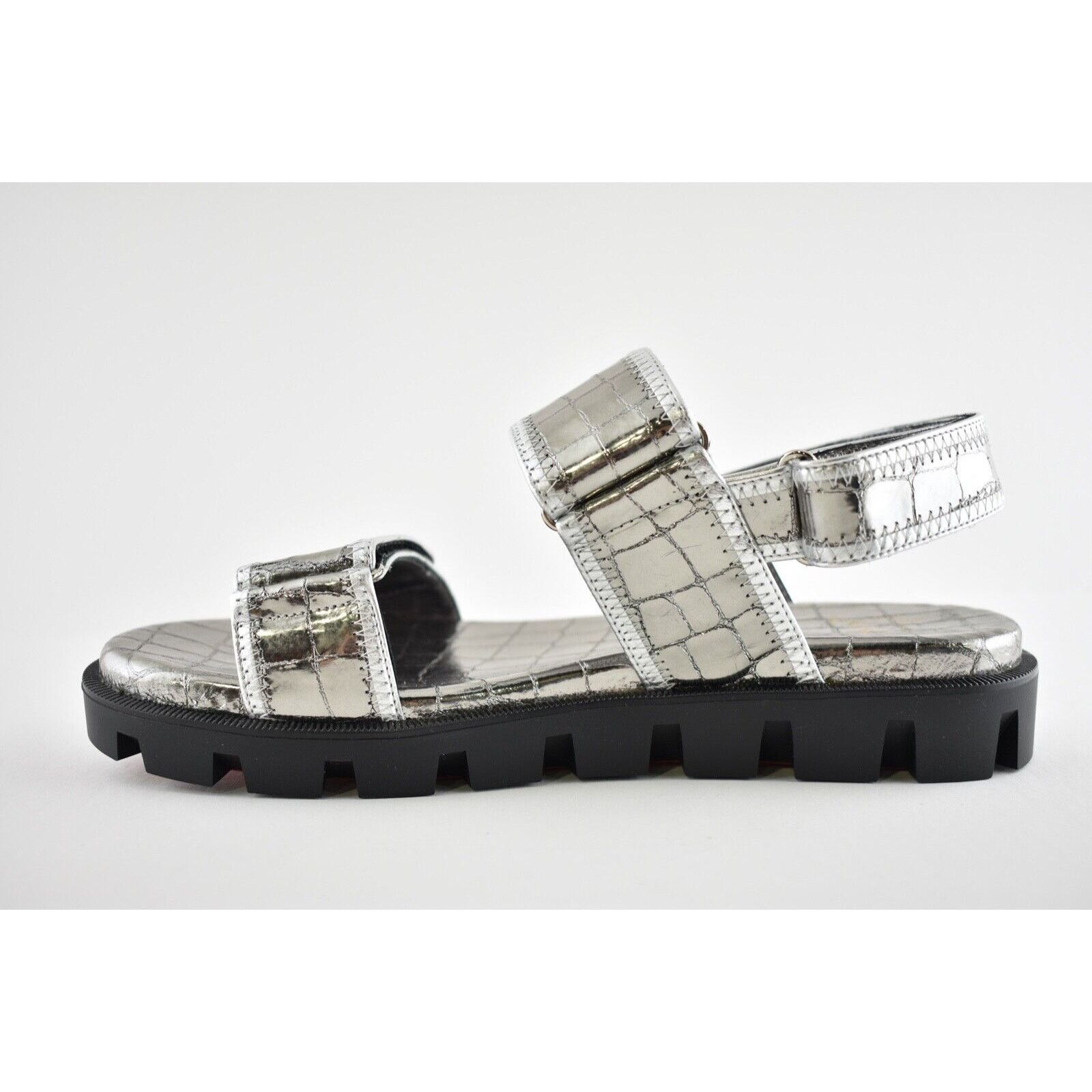 Christian Louboutin Christian Louboutin Lock Cool Flat Silver Black Platform Size US 10 / IT 40 - 8 Thumbnail