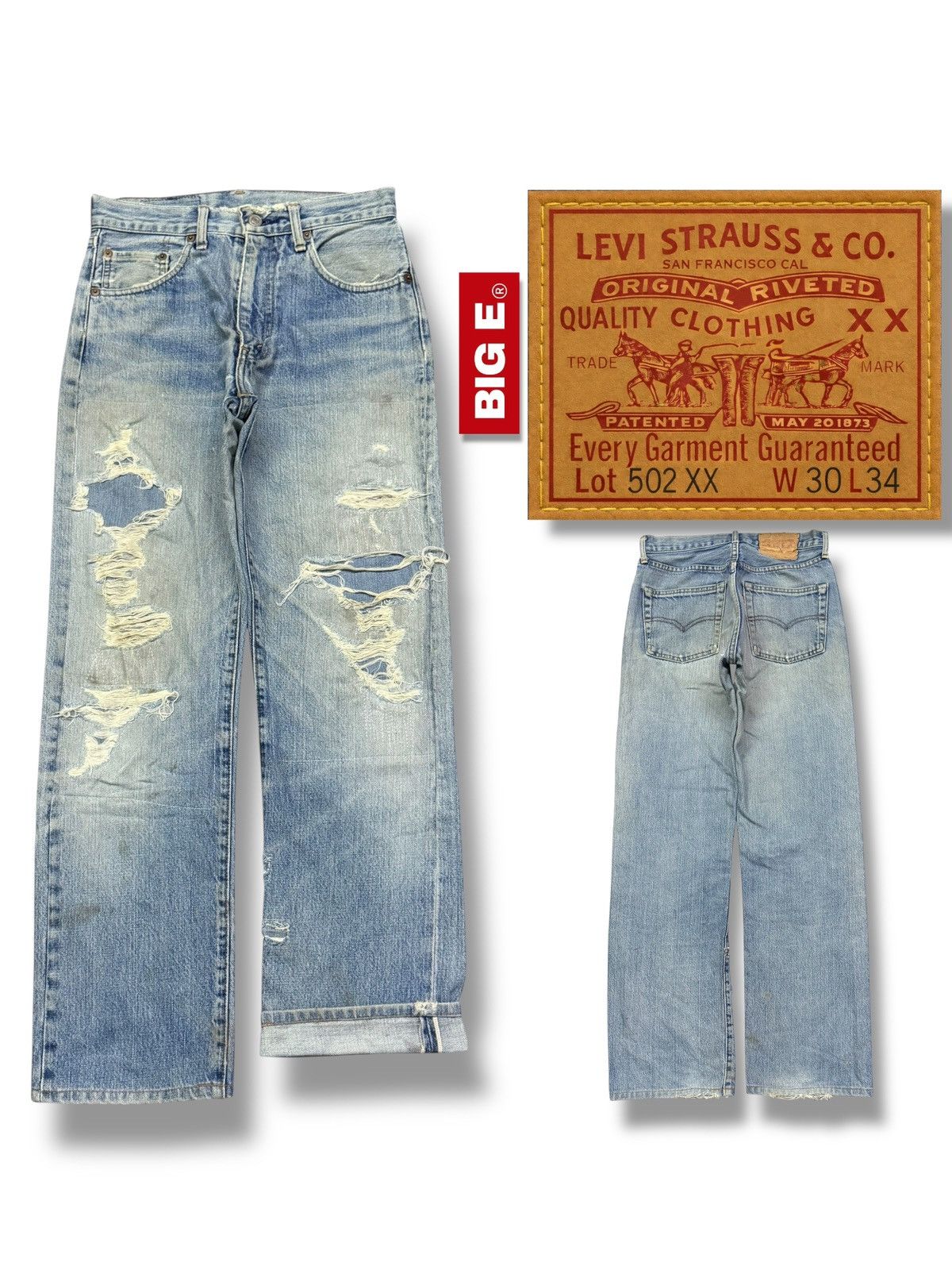 Levi's Vintage Clothing Vintage 90s Levi’s 502-XX Talon Big E Japan Selvedge | W28 Size US 28 / EU 44 - 1 Thumbnail