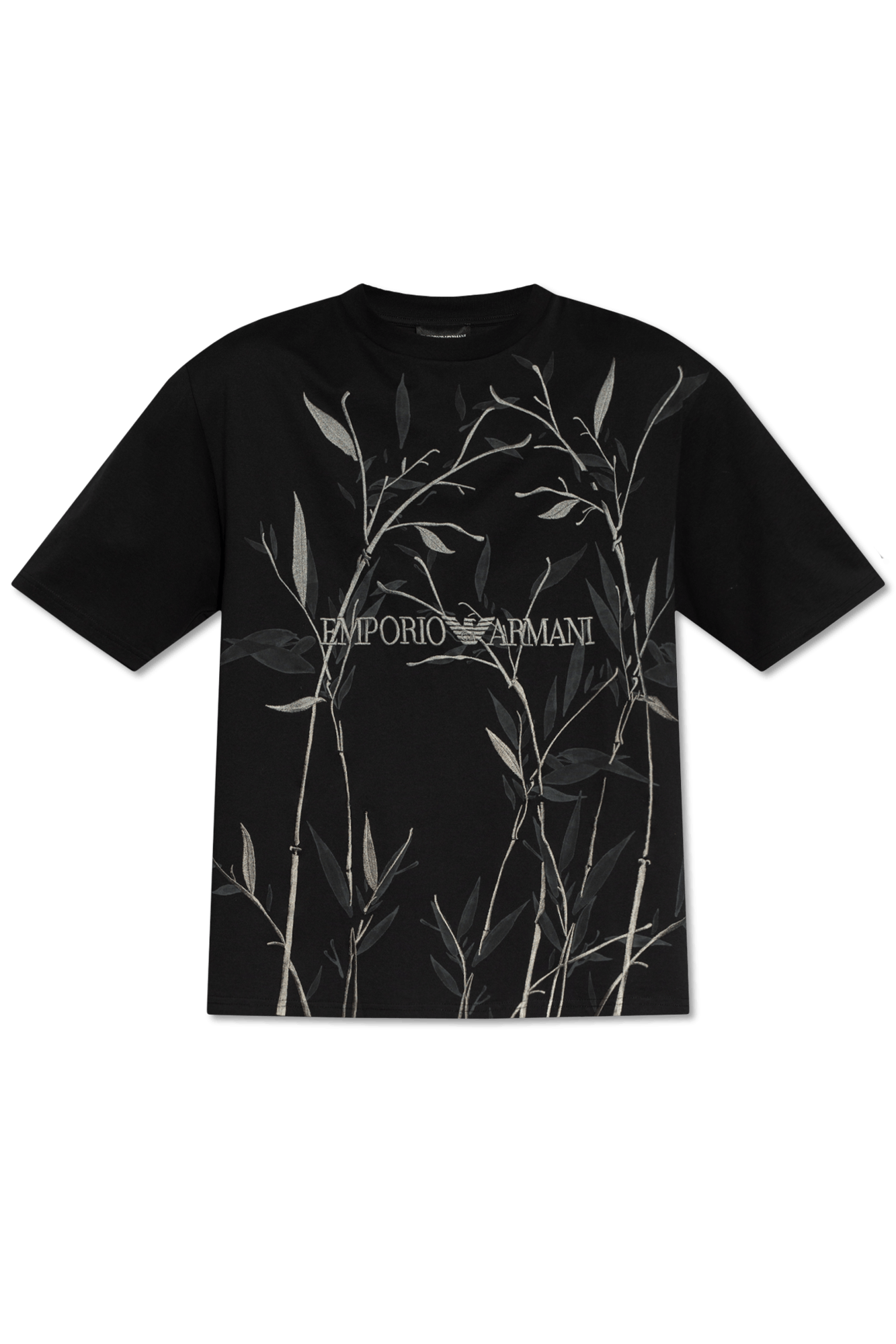 Emporio Armani Emporio Armani BLACK T-shirt with decorative embroidery Size US S / EU 44-46 / 1 - 1 Thumbnail