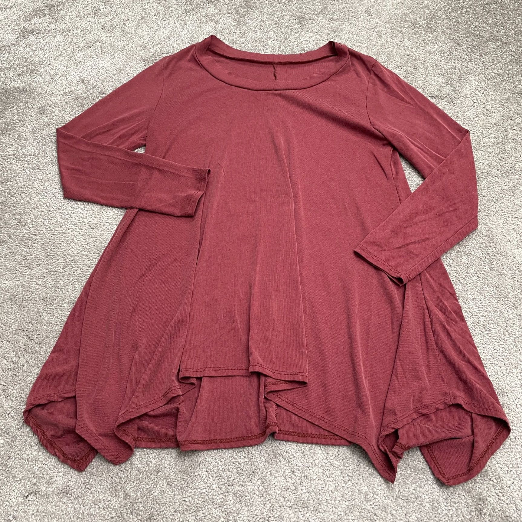 Vintage Unbranded Tunic Blouse Womens M Red Long Sleeve Relaxed Casual Stretch Top Shirt Size M / US 6-8 / IT 42-44 - 2 Thumbnail