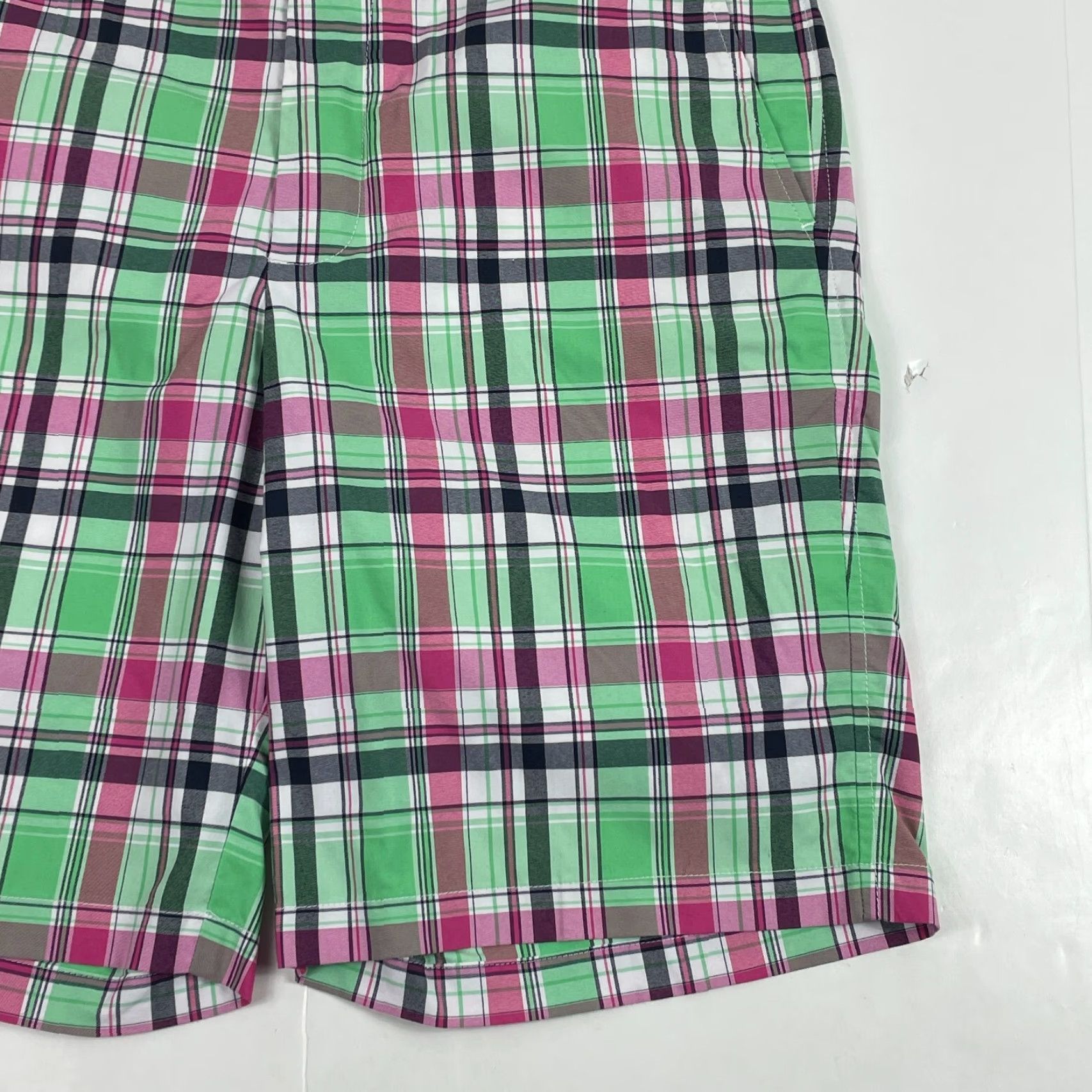 Footjoy FootJoy Shorts Mens 34 x 10 Green Madras Plaid Chino Stretch Golf Tennis Casual Workwear Outdoor 5-Pocket Mens Size US 34 / EU 50 - 4 Thumbnail