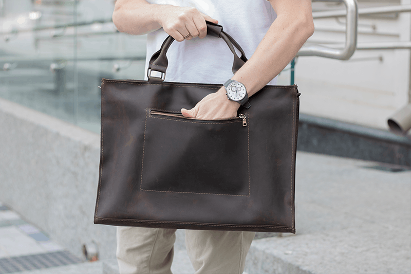Handmade Genuine leather briefcase. Laptop bag. Messenger bag Size ONE SIZE - 4 Thumbnail
