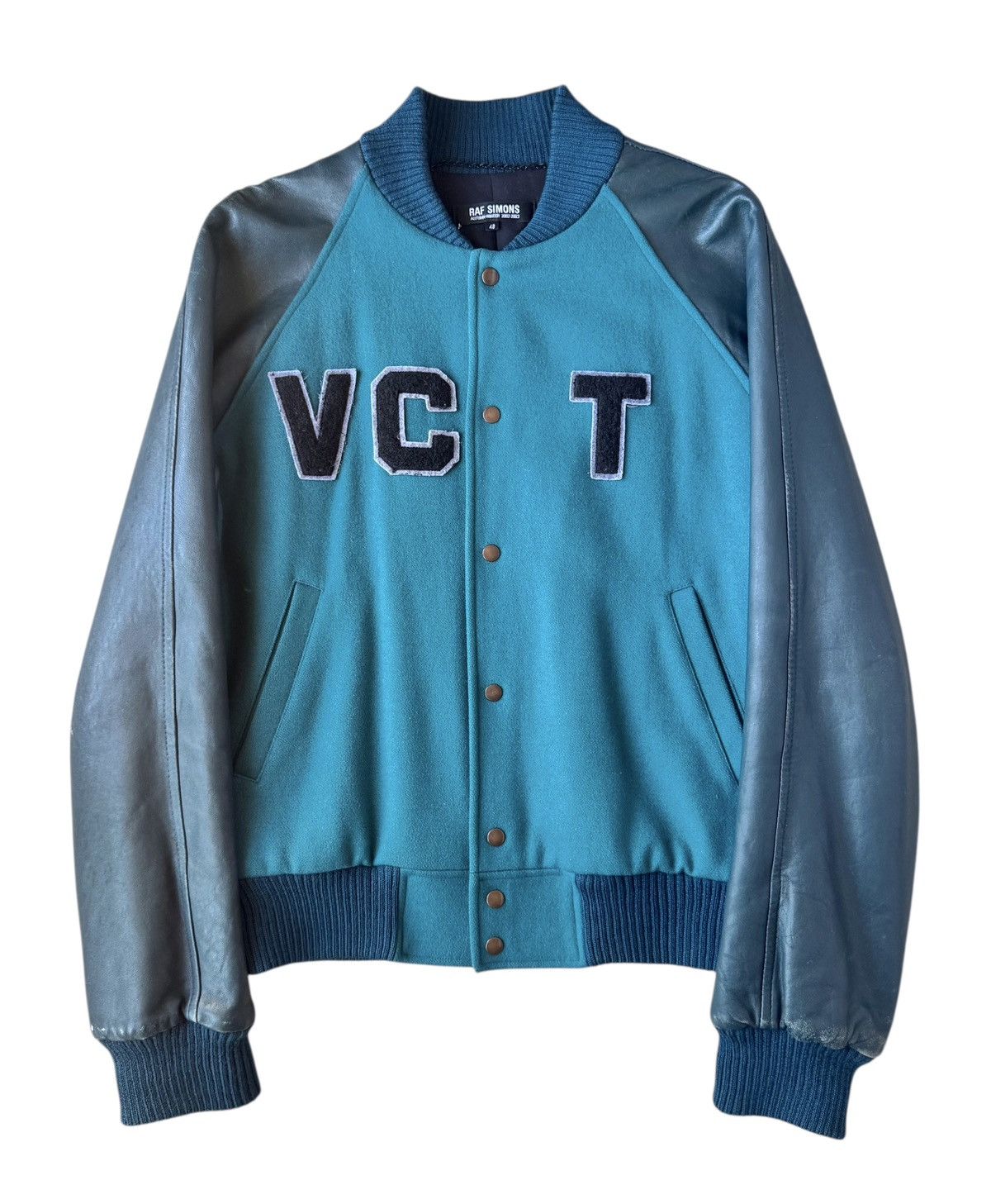 Raf Simons AW2002 Raf Simons Virginia Creeper Blue Runway VarsityJacket Size US L / EU 52-54 / 3 - 1 Thumbnail