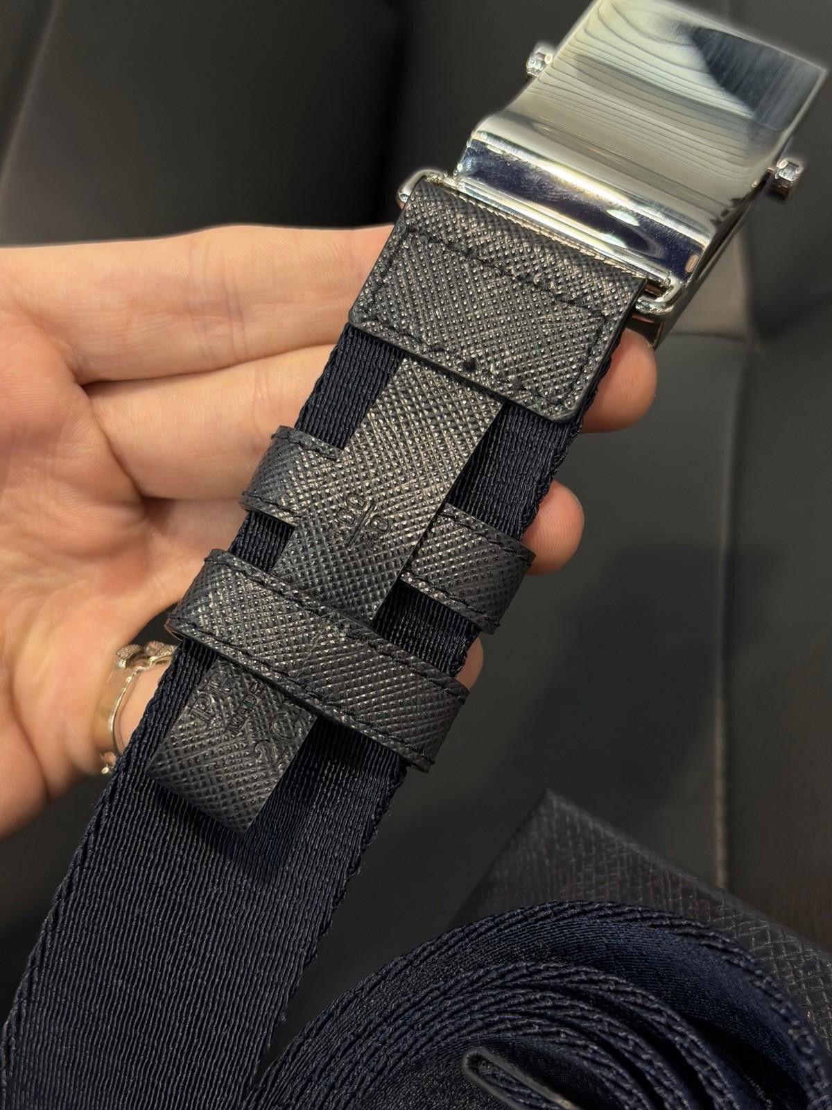 Prada PRADA Men's Belt Metal Blue 100% Authentic $650 Brand New Size ONE SIZE - 8 Thumbnail