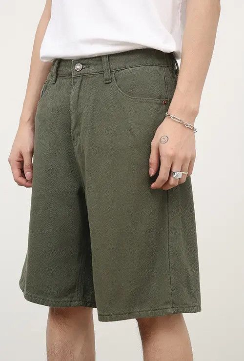 Other Green retro versatile simple casual men's shorts Size US 32 / EU 48 - 4 Thumbnail
