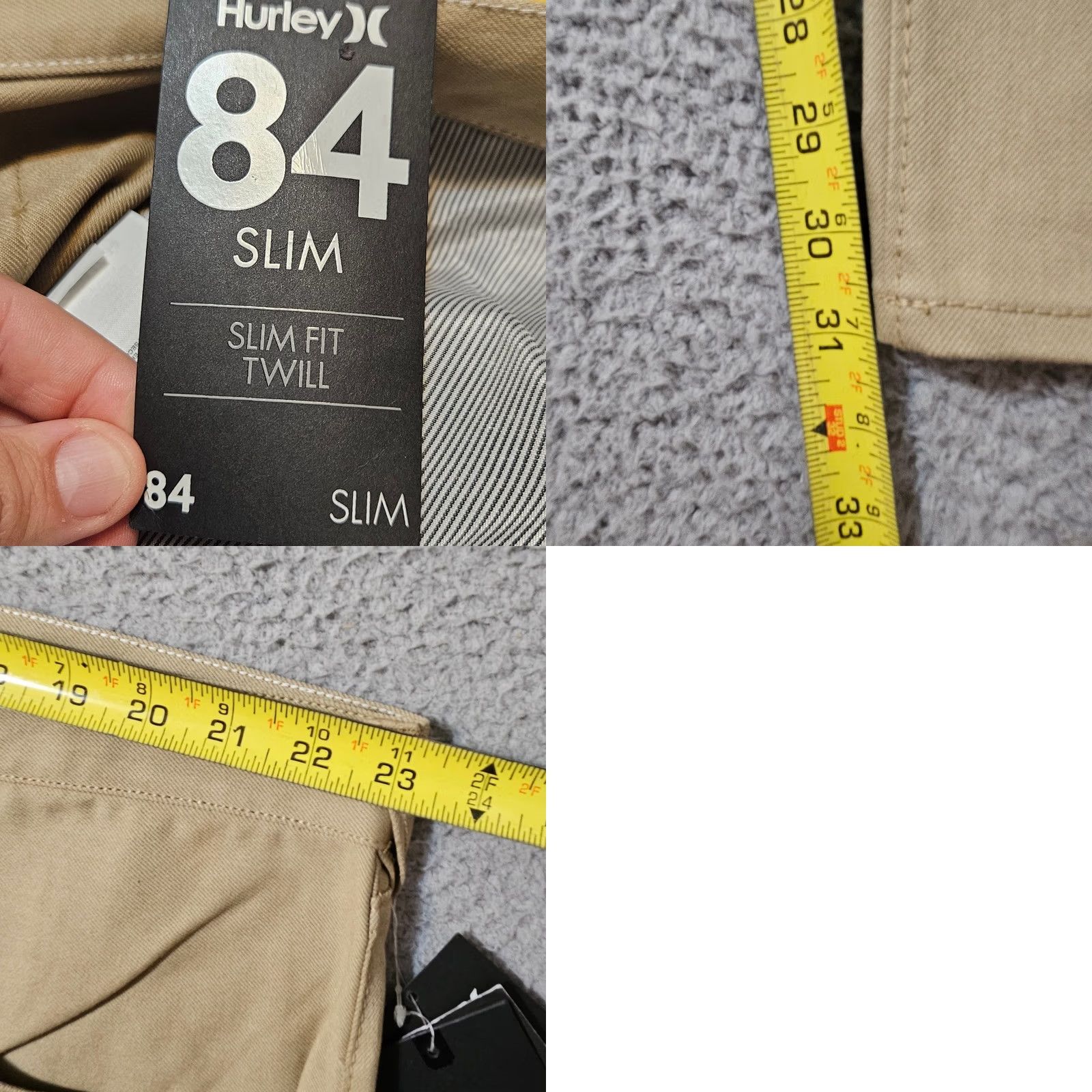 Hurley Hurley x Nike 84 Dri-FIT Pant Mens 44x32 Tan Slim Fit Twill Five Pocket Stretch Size US 44 / EU 60 - 8 Thumbnail