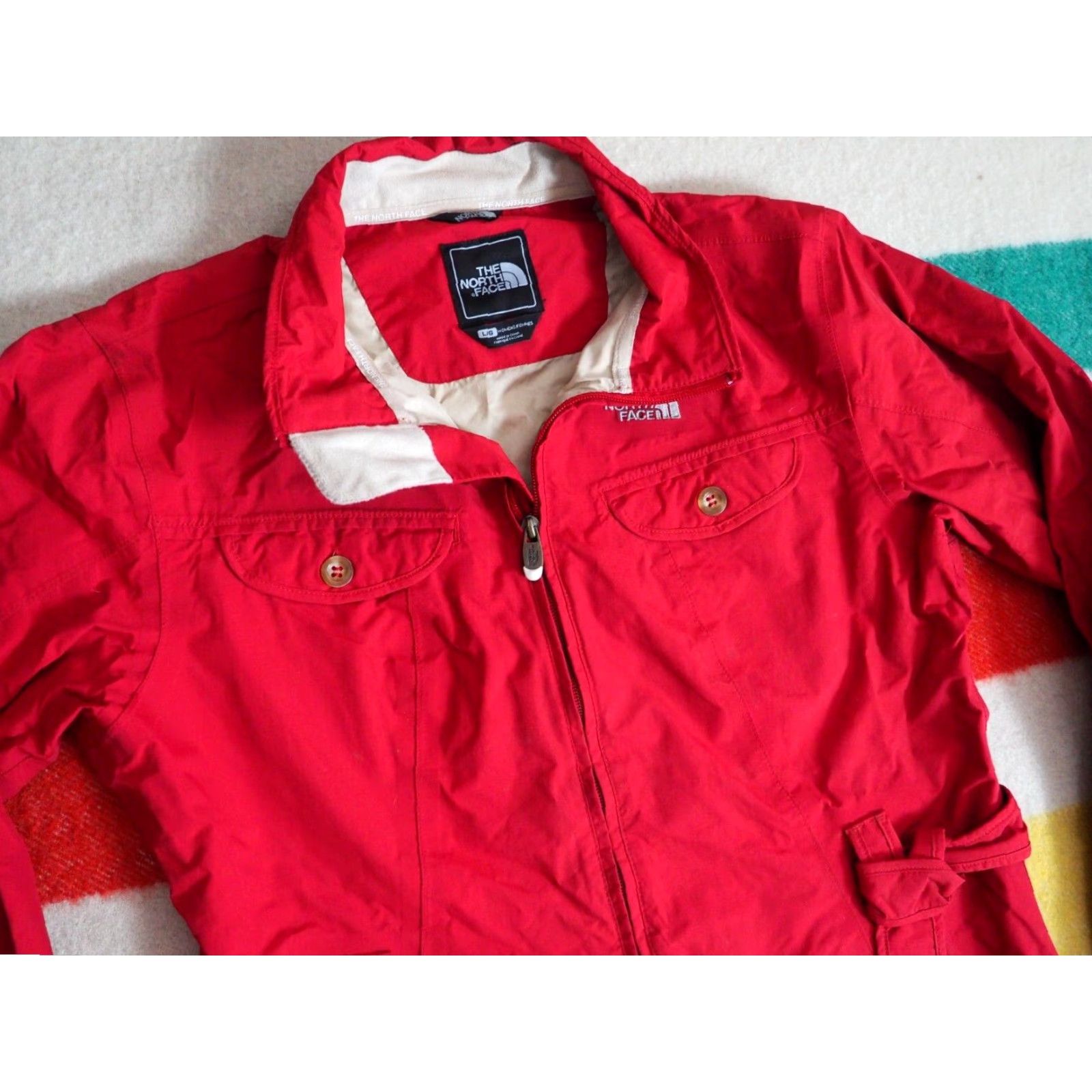 The North Face The North Face Jacket Womens L Red Full Zip Nylon Coat Belted Hyvent Rain Coat Outdoor 90s? Size L / US 10 / IT 46 - 4 Thumbnail